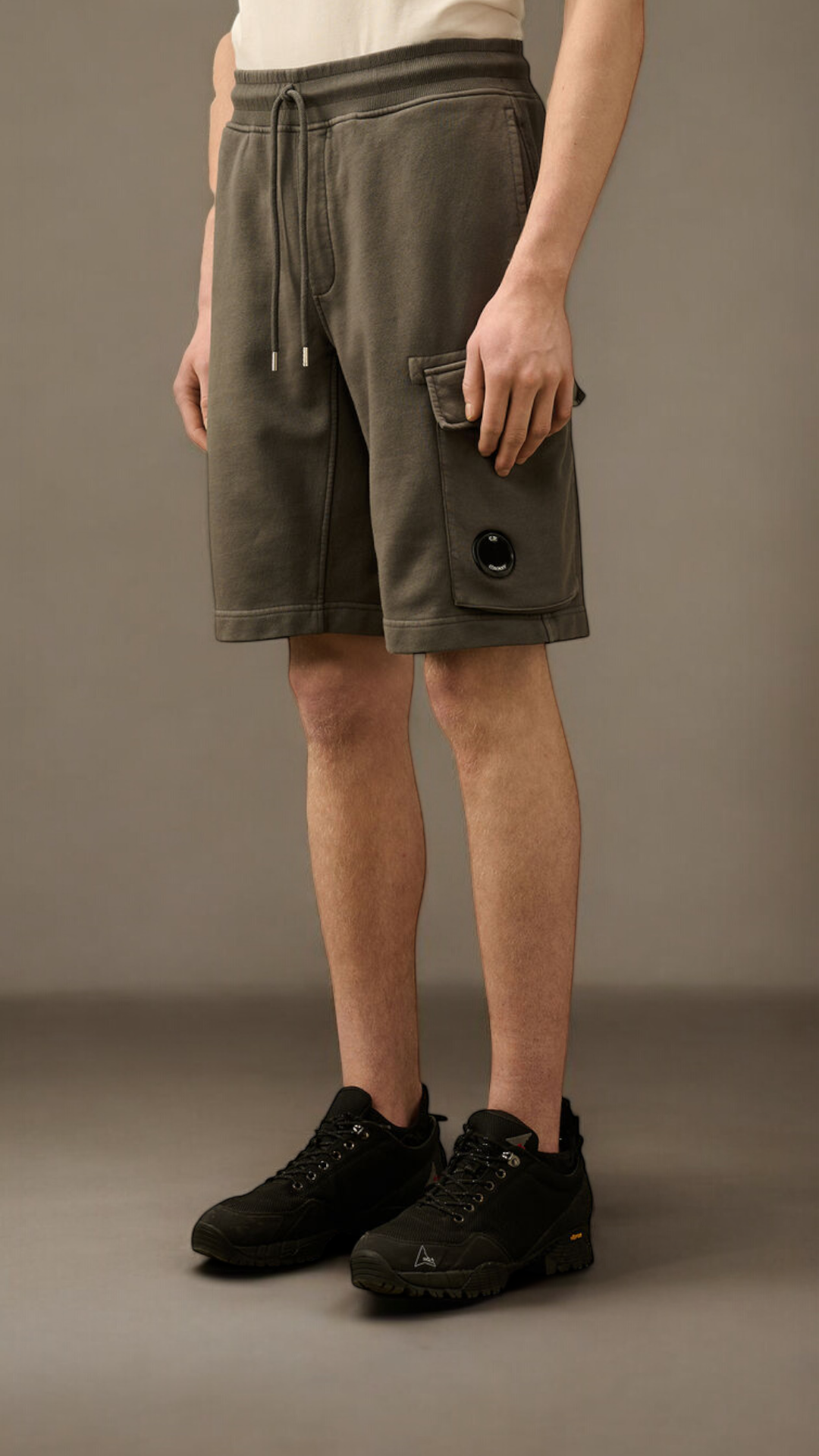 Cotton Diagonal Fleece Cargo Shorts