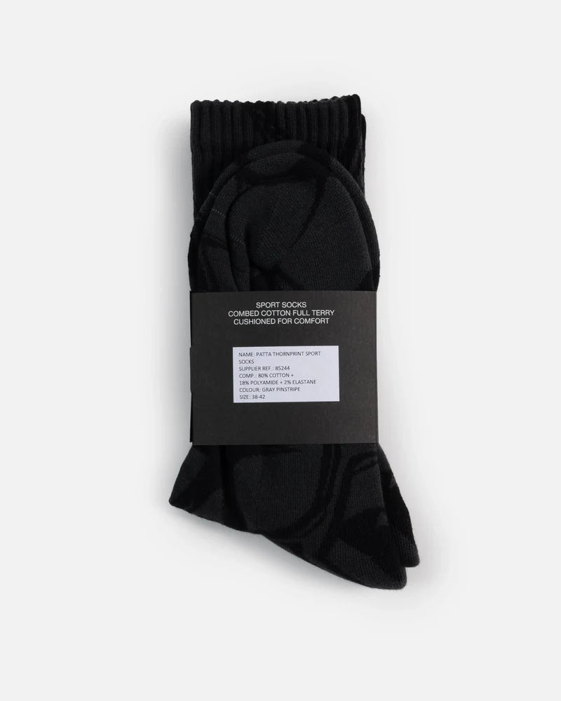 Patta Thorns Socks Grey Pinstripe