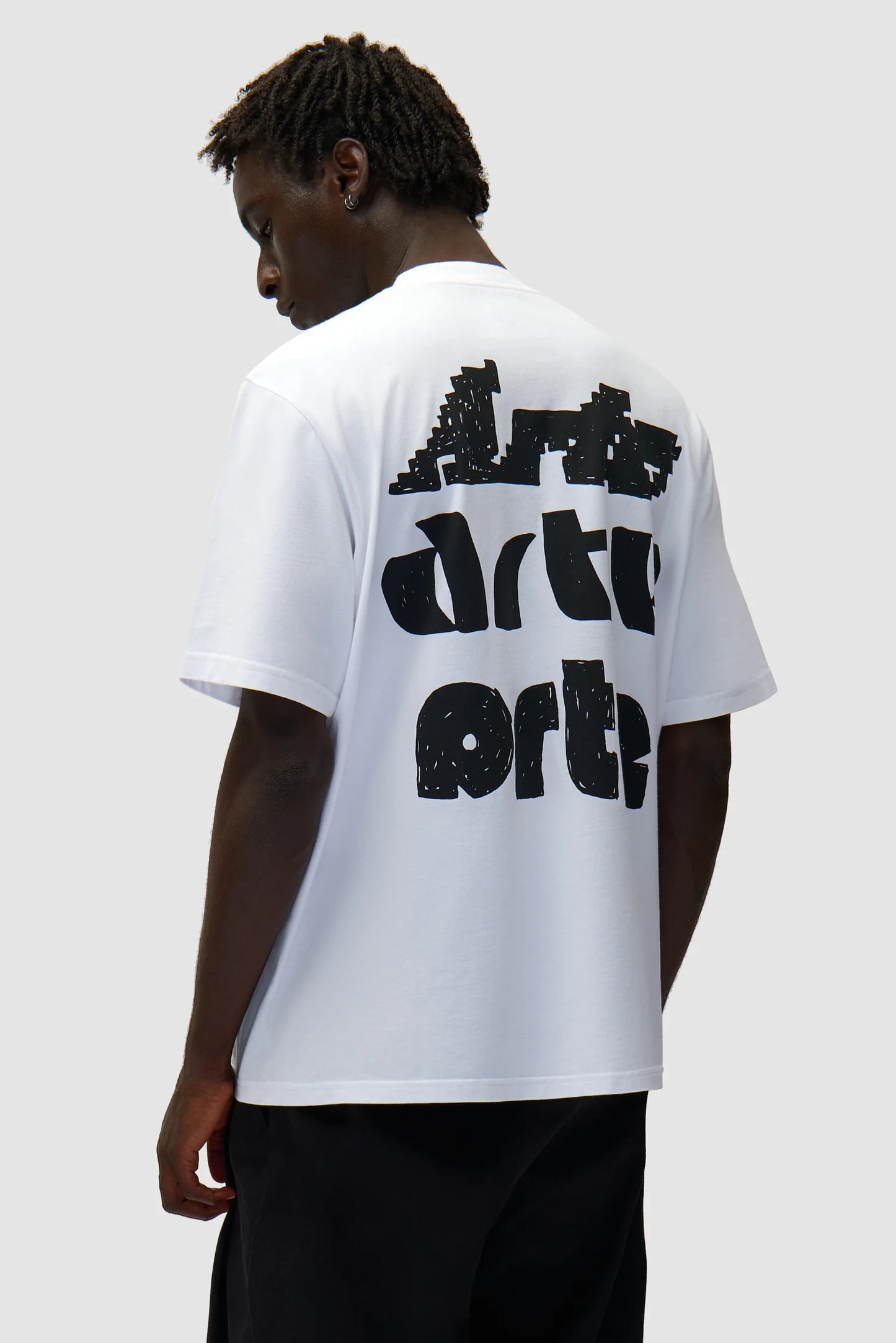 Multi Arte Print T-Shirt Black White
