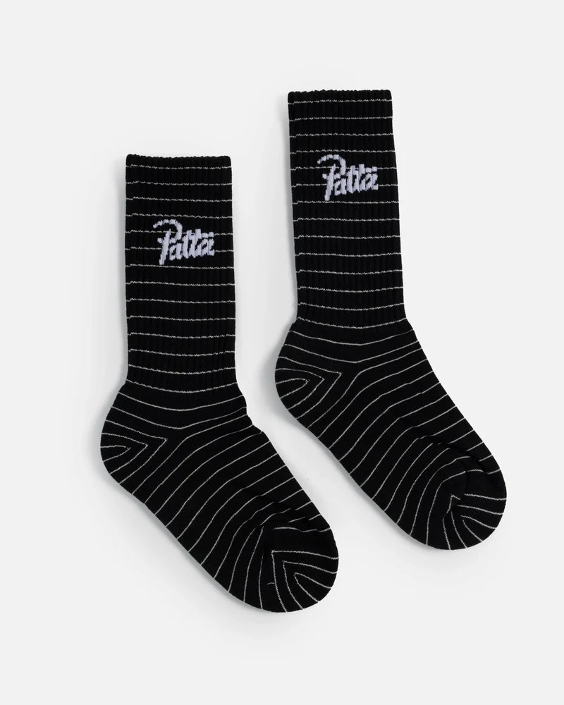Patta Striped Socks Black Iris