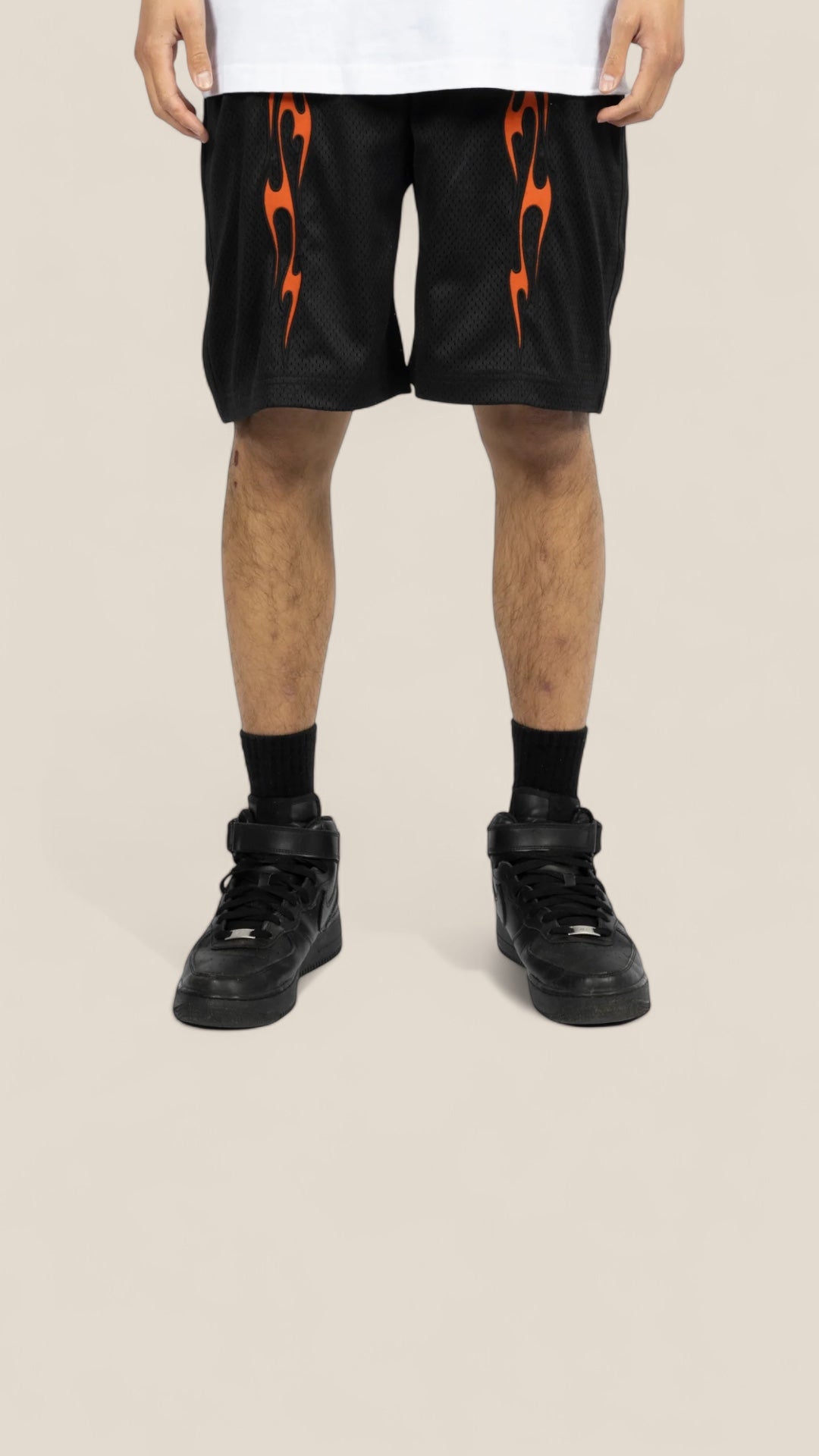 Flame Mesh Short Black