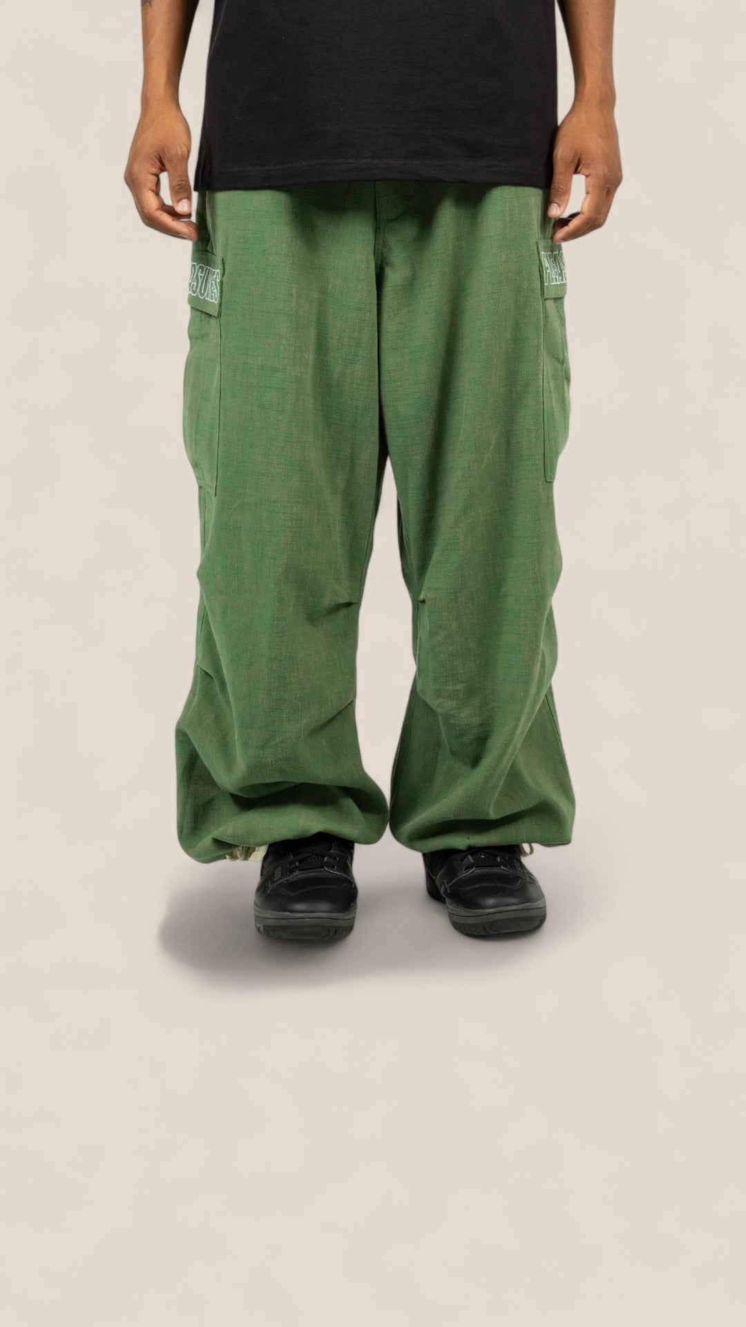 Visitor Wide Fit Cargo Pants Green