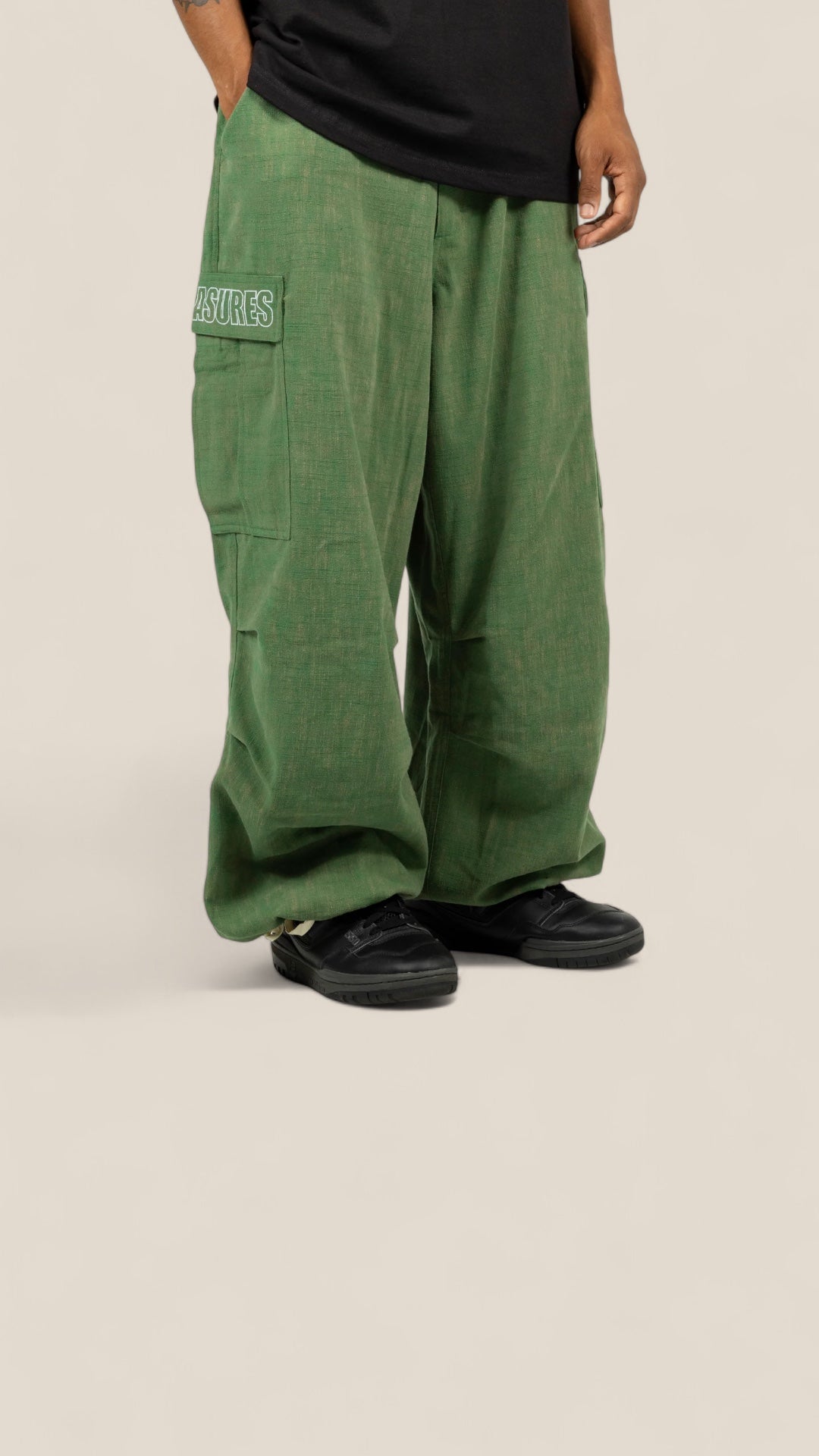 Visitor Wide Fit Cargo Pants Green