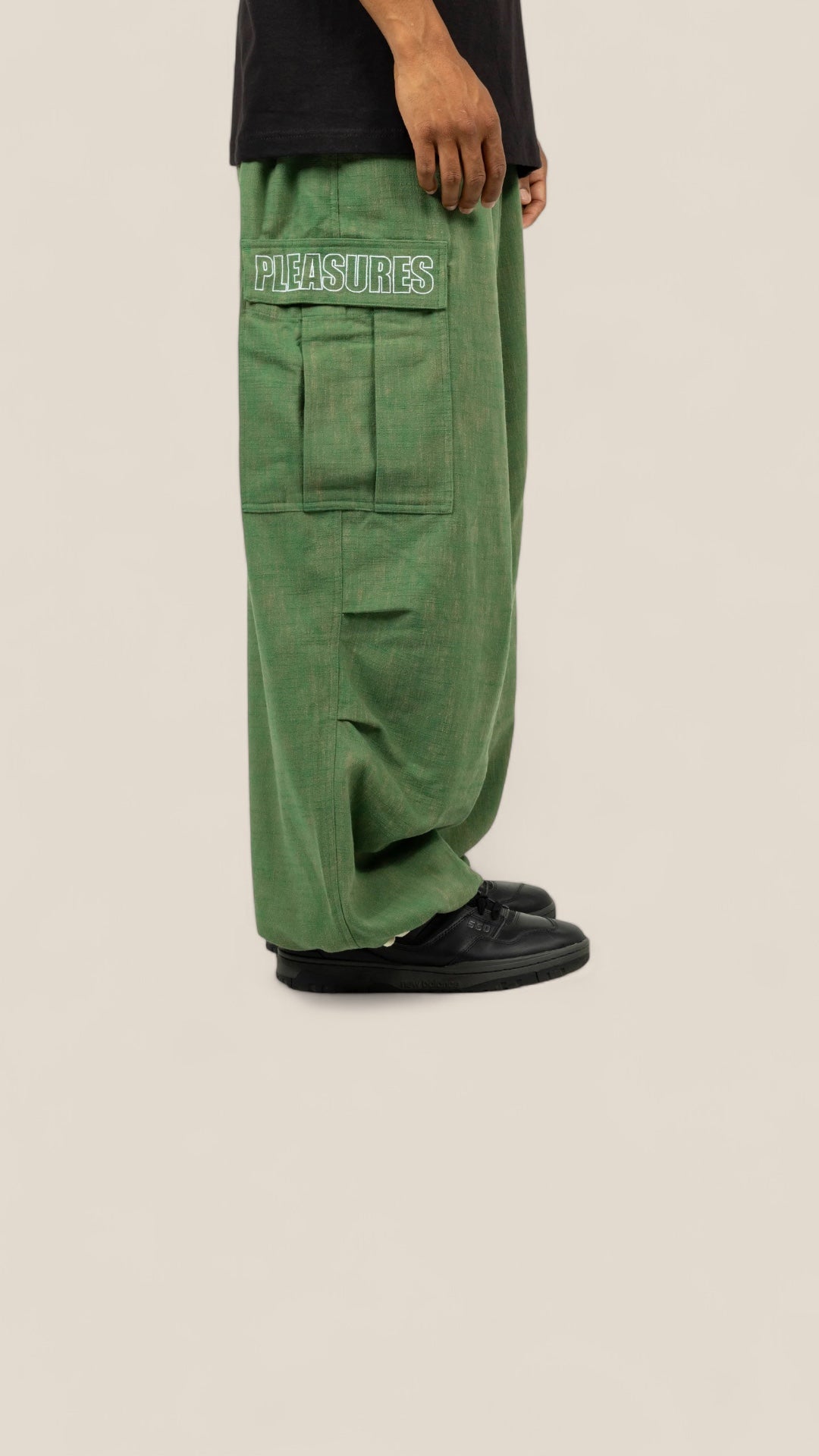 Visitor Wide Fit Cargo Pants Green