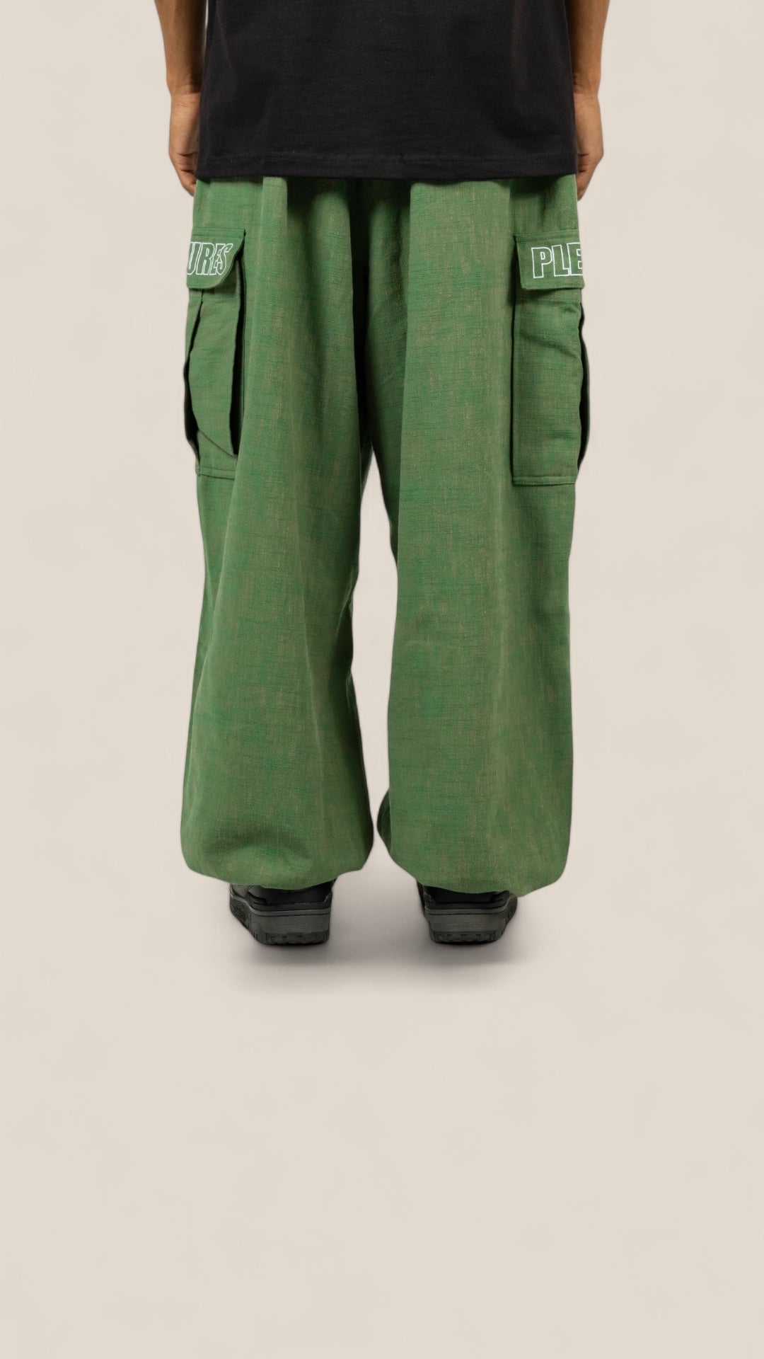 Visitor Wide Fit Cargo Pants Green