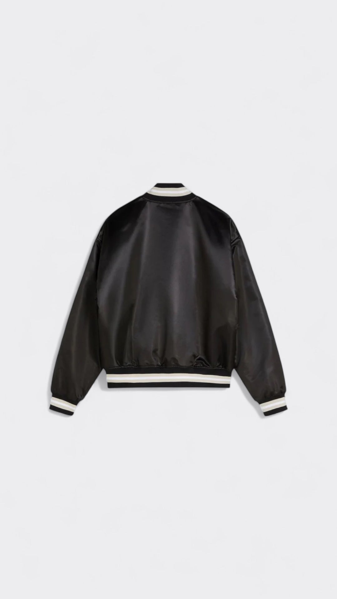 Patta Script Logo Satin Varsity Jacket Black