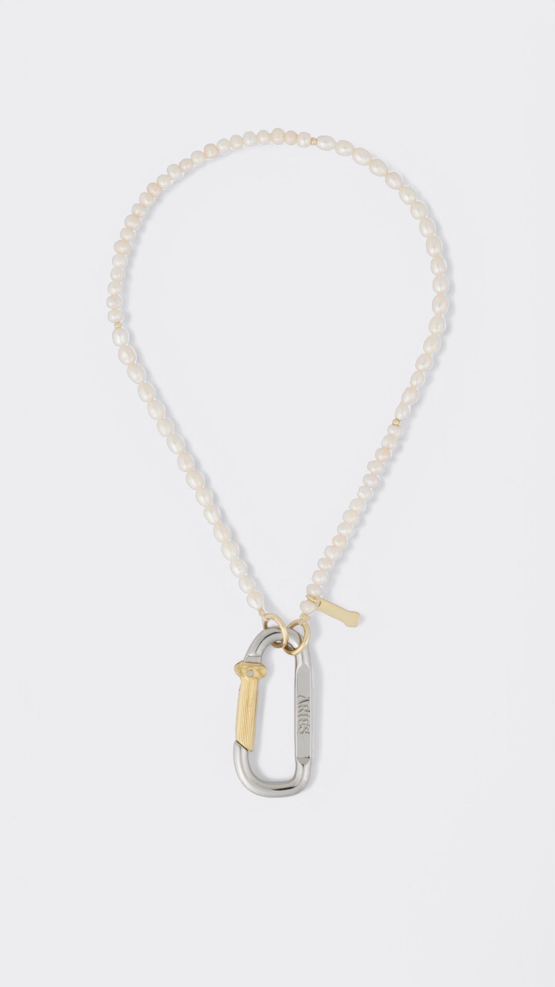 Mini Carabiner Pearl Necklace