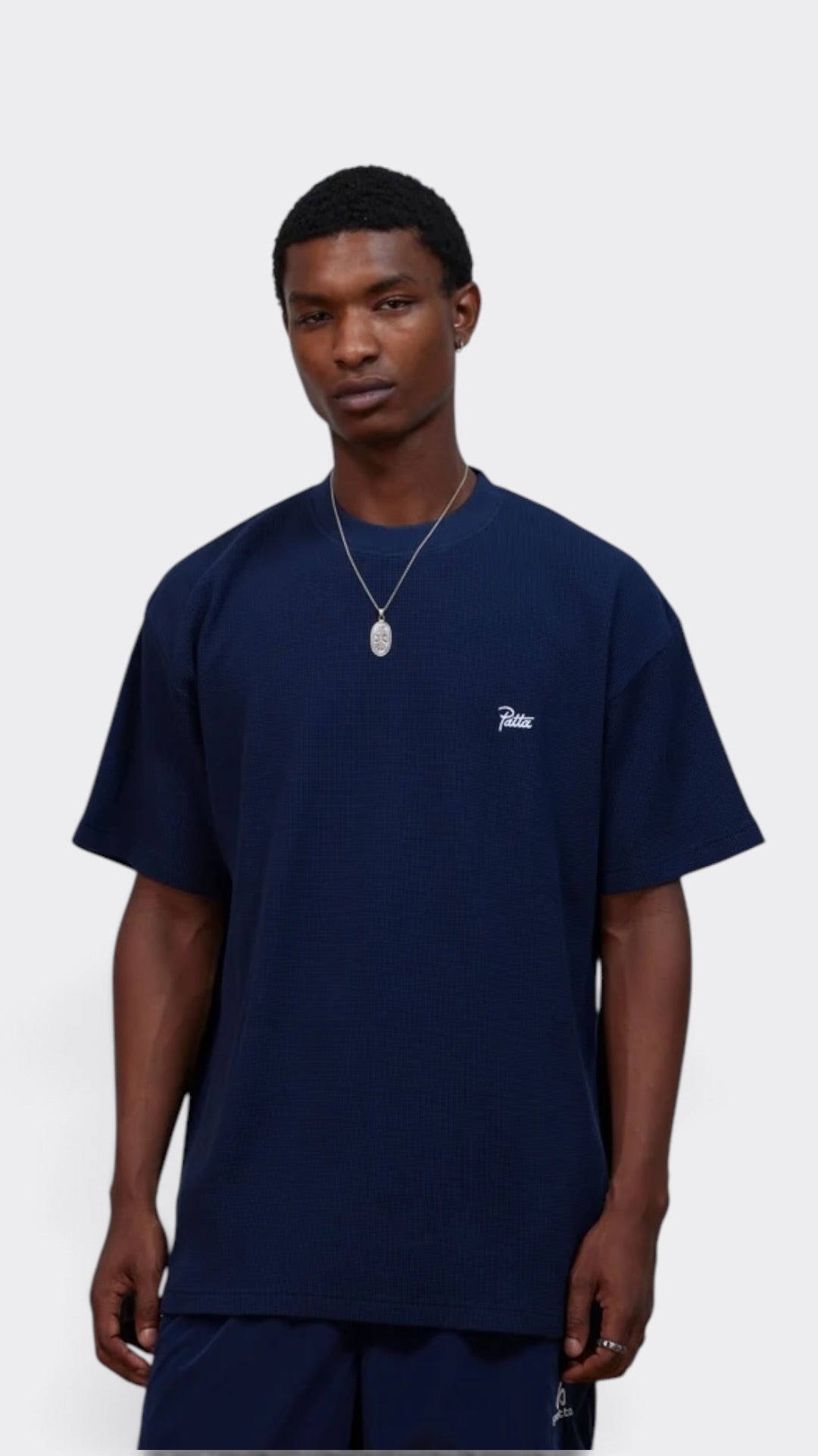 Patta Waffle Script Logo T-Shirt Black Iris