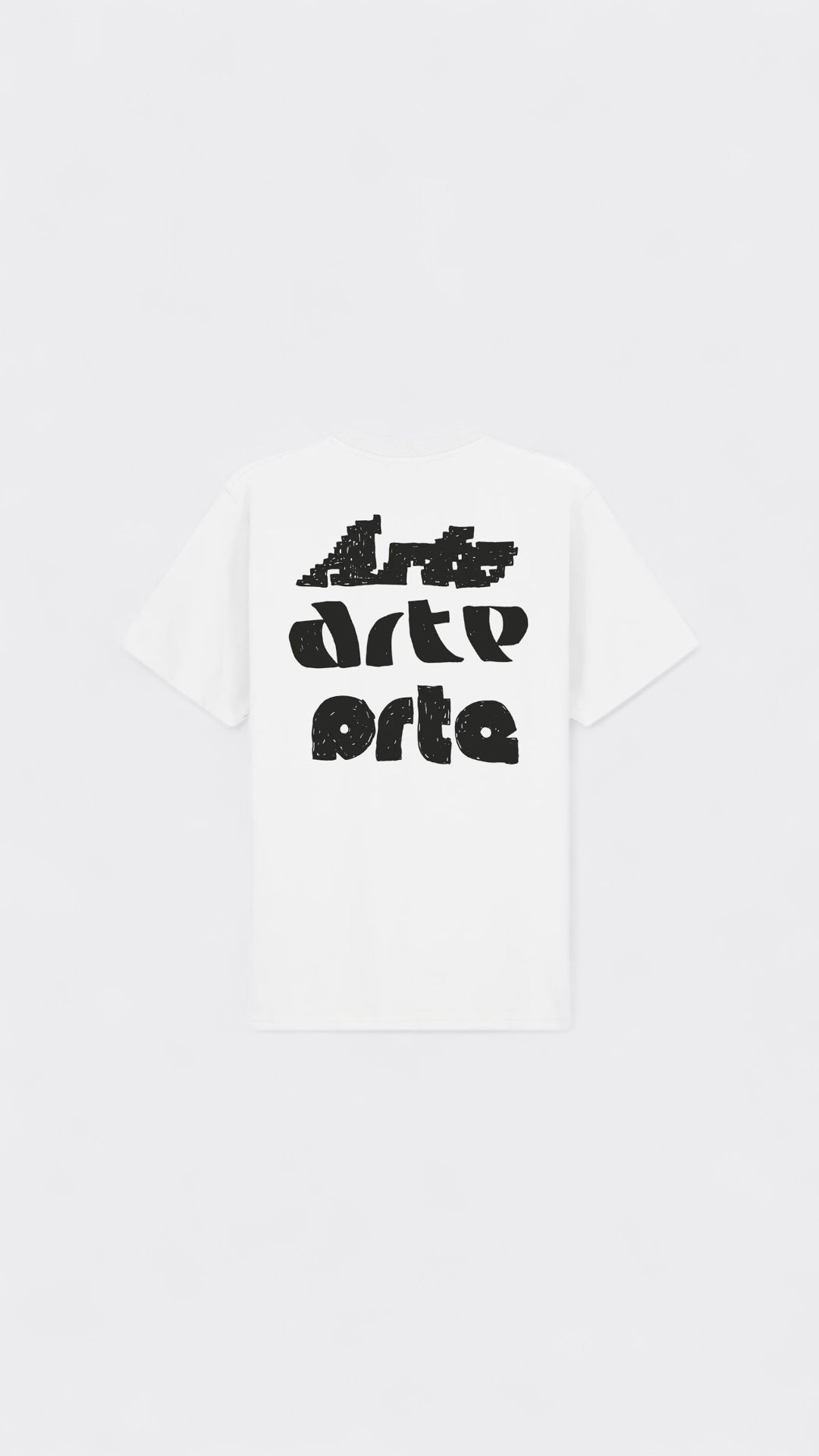 Multi Arte Print T-Shirt Black White