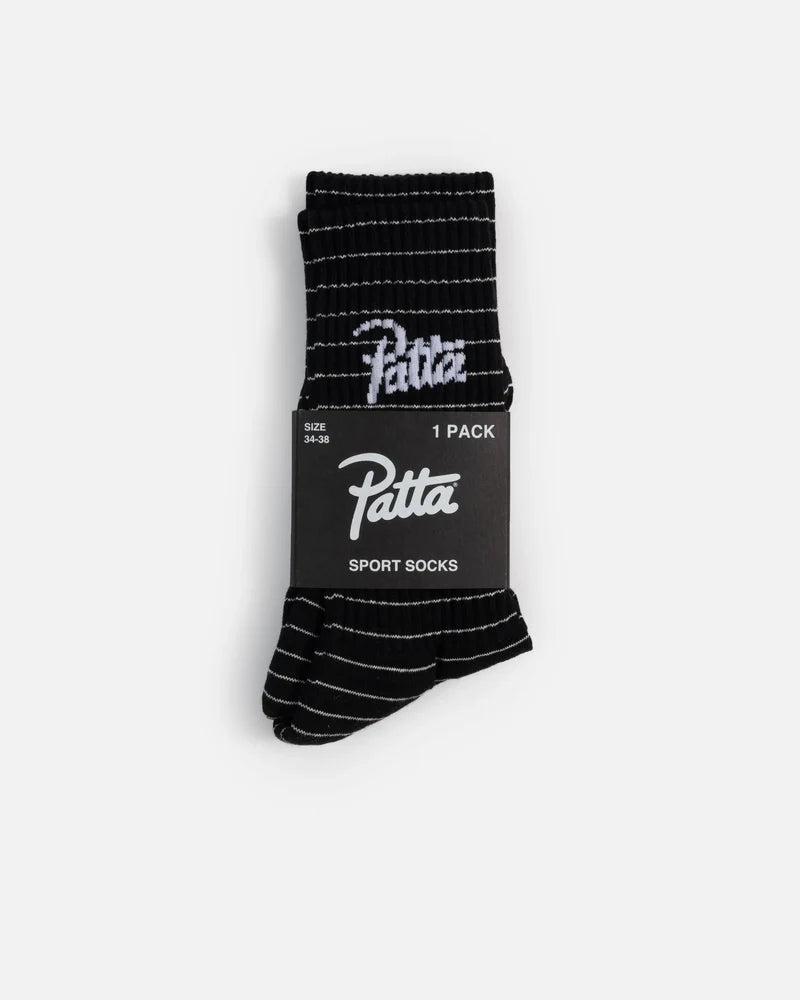 Patta Striped Socks Black Iris