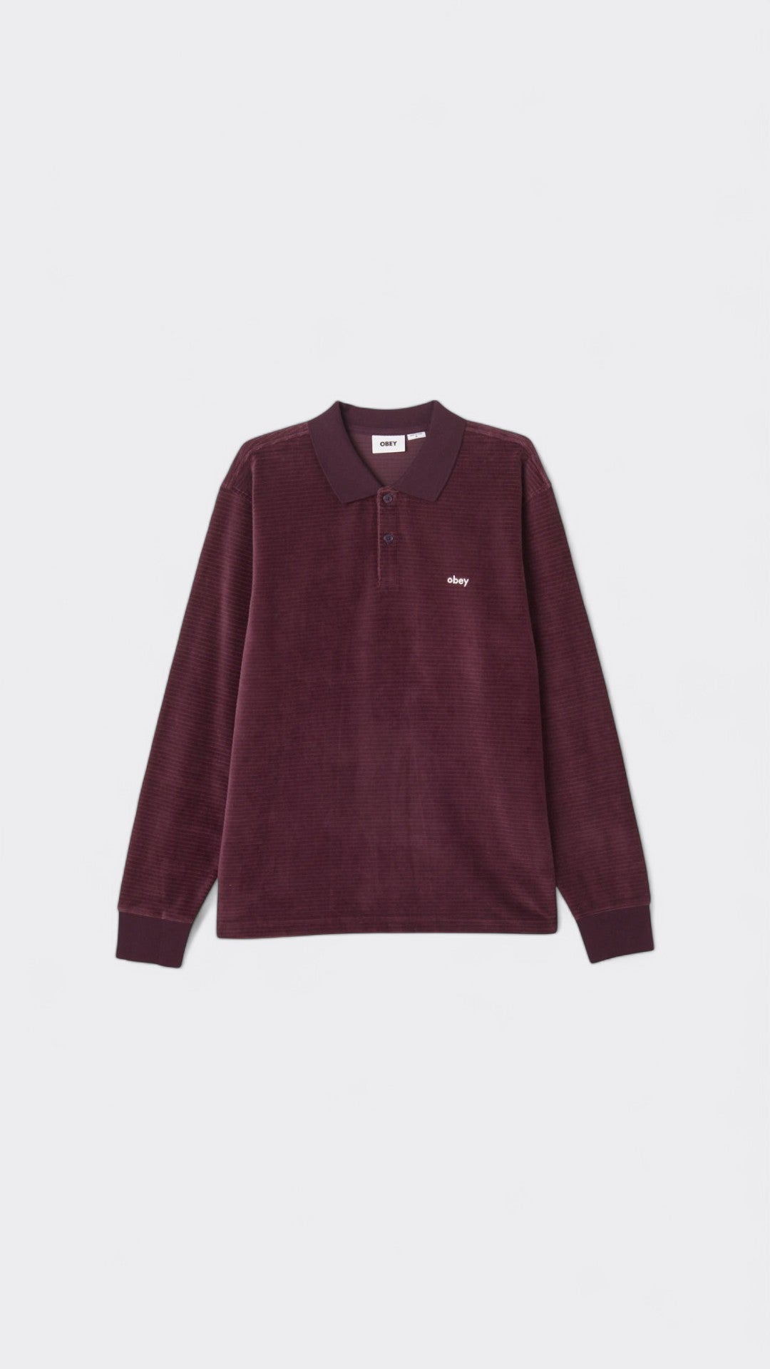 Loop Velour Polo L/S Plum