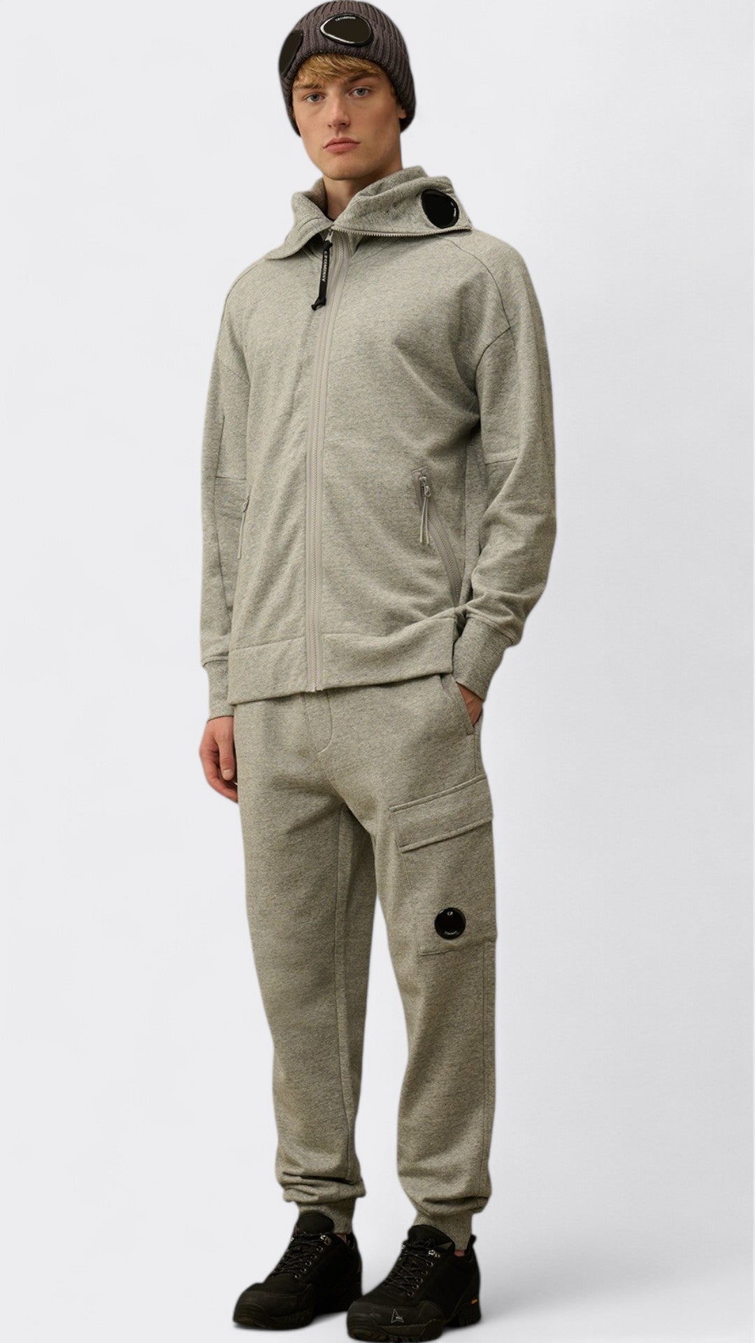 Diagonal Raised Fleece Cargo Sweatpants