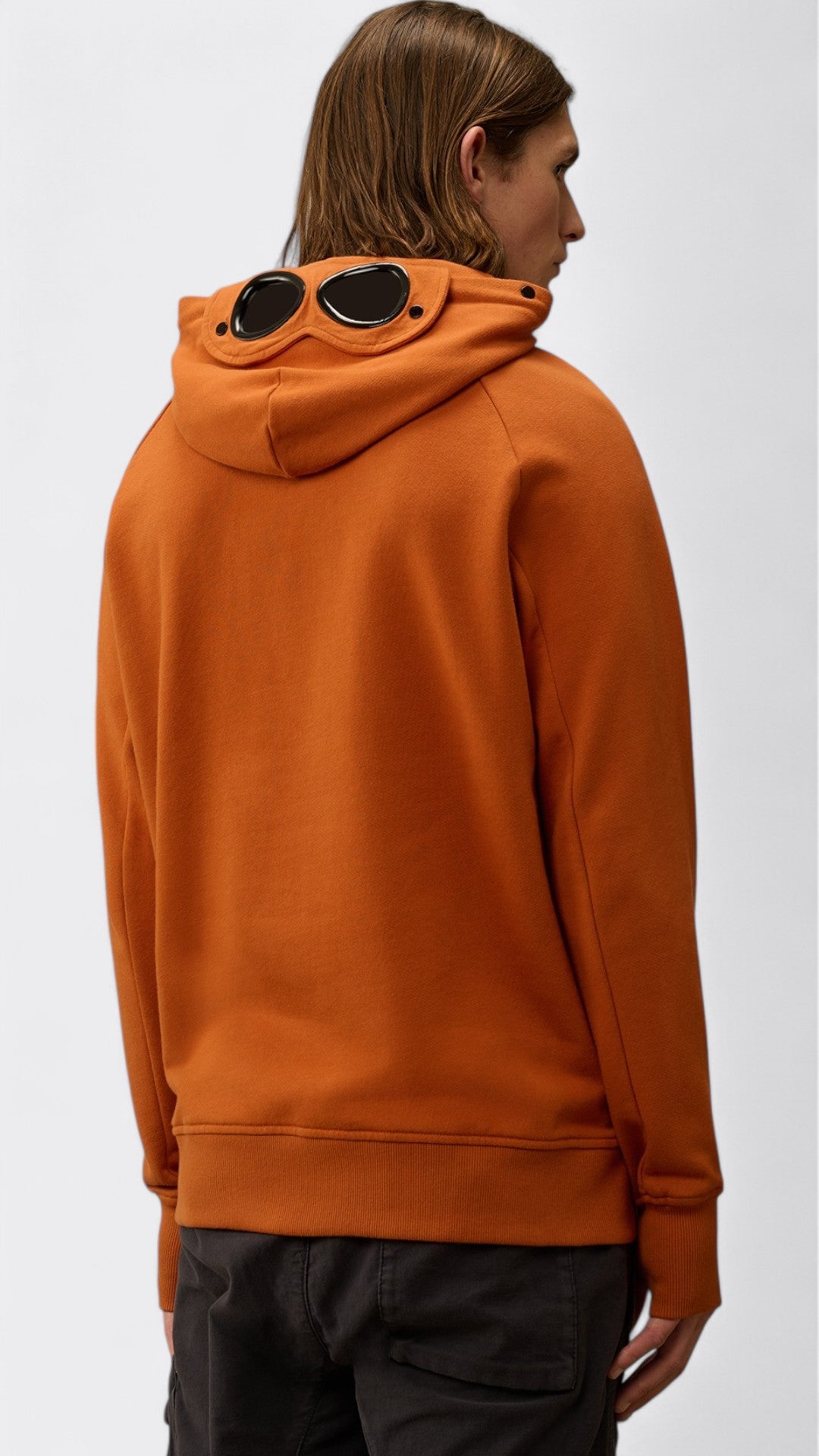 Diagonal Raised Fleece Goggle Hooded Sweatshirt
