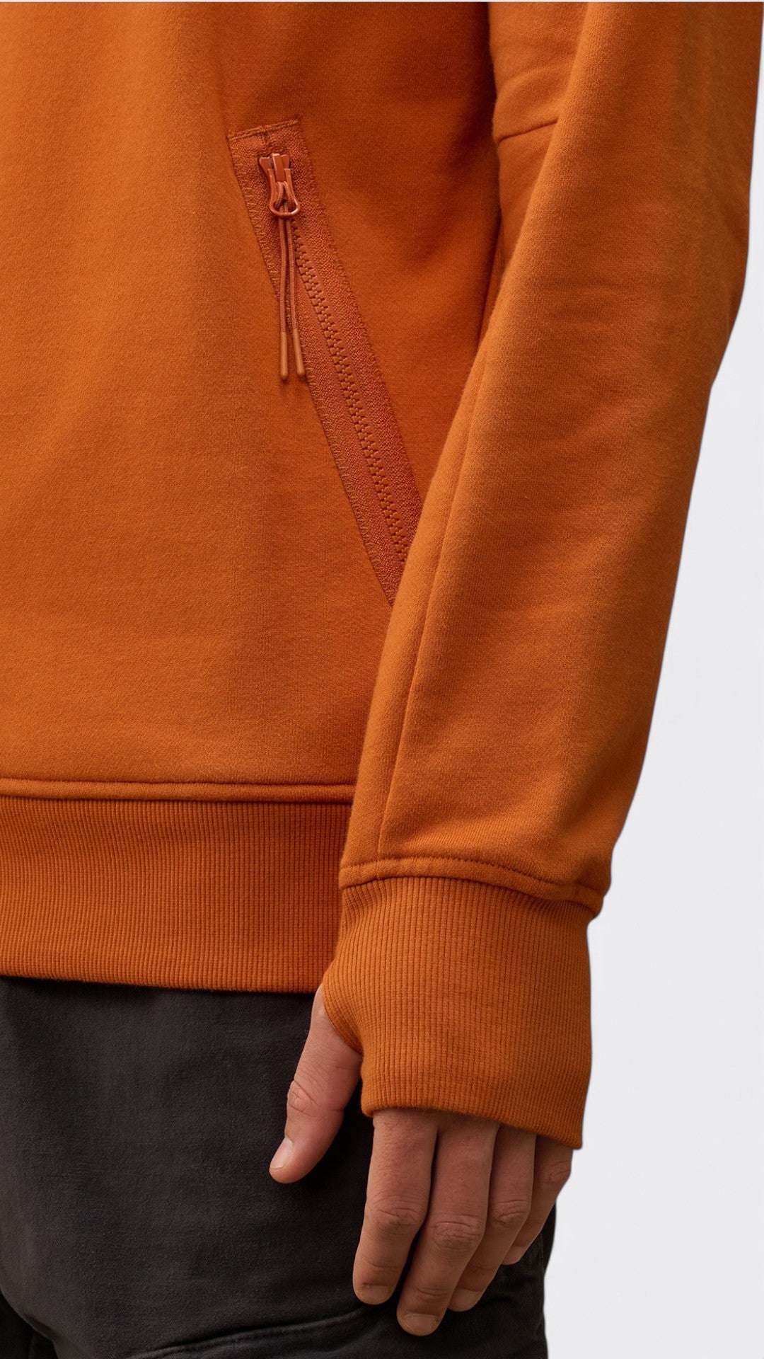 Diagonal Raised Fleece Goggle Hooded Sweatshirt