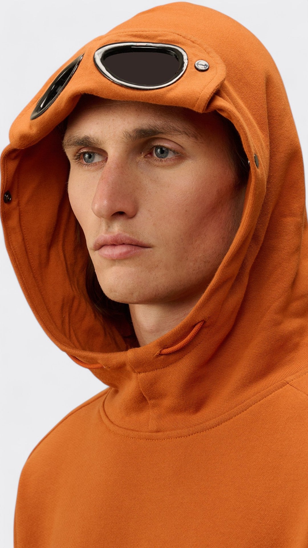 Diagonal Raised Fleece Goggle Hooded Sweatshirt