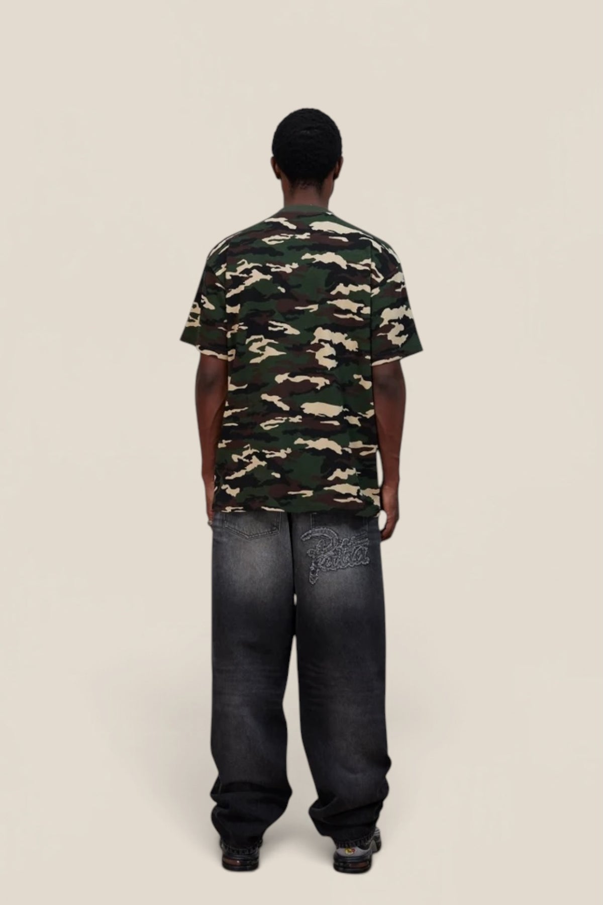 Patta Waffle Script Logo T-Shirt Woodland Camo