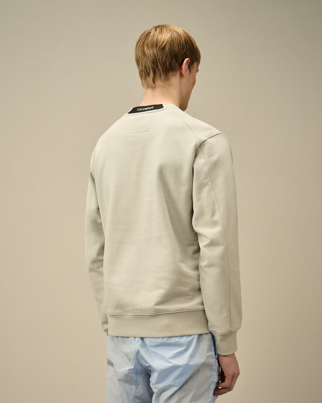 Cotton Diagonal Fleece Crew Neck Sweatshirt