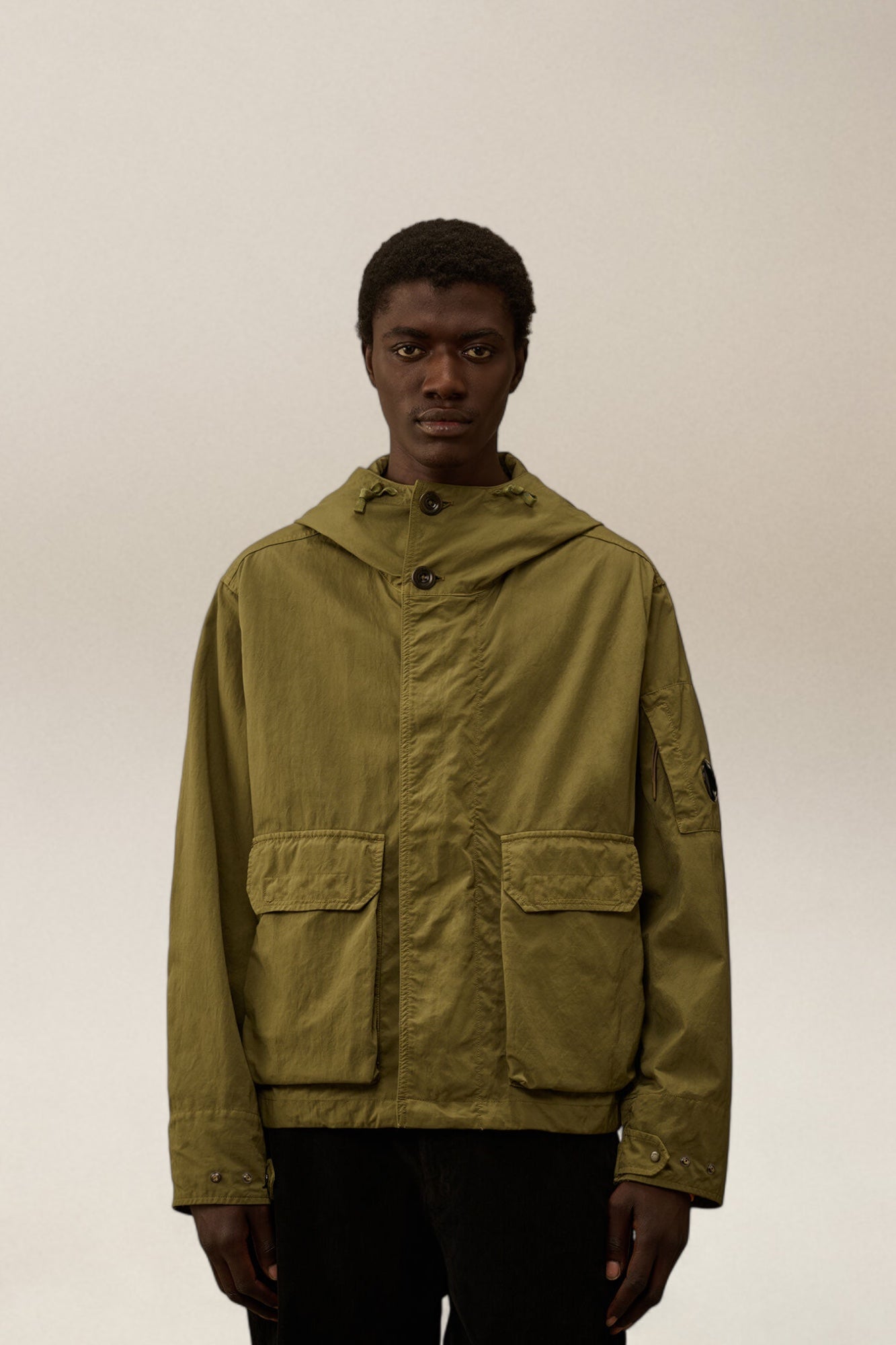 Twill Hooded Short Jacket