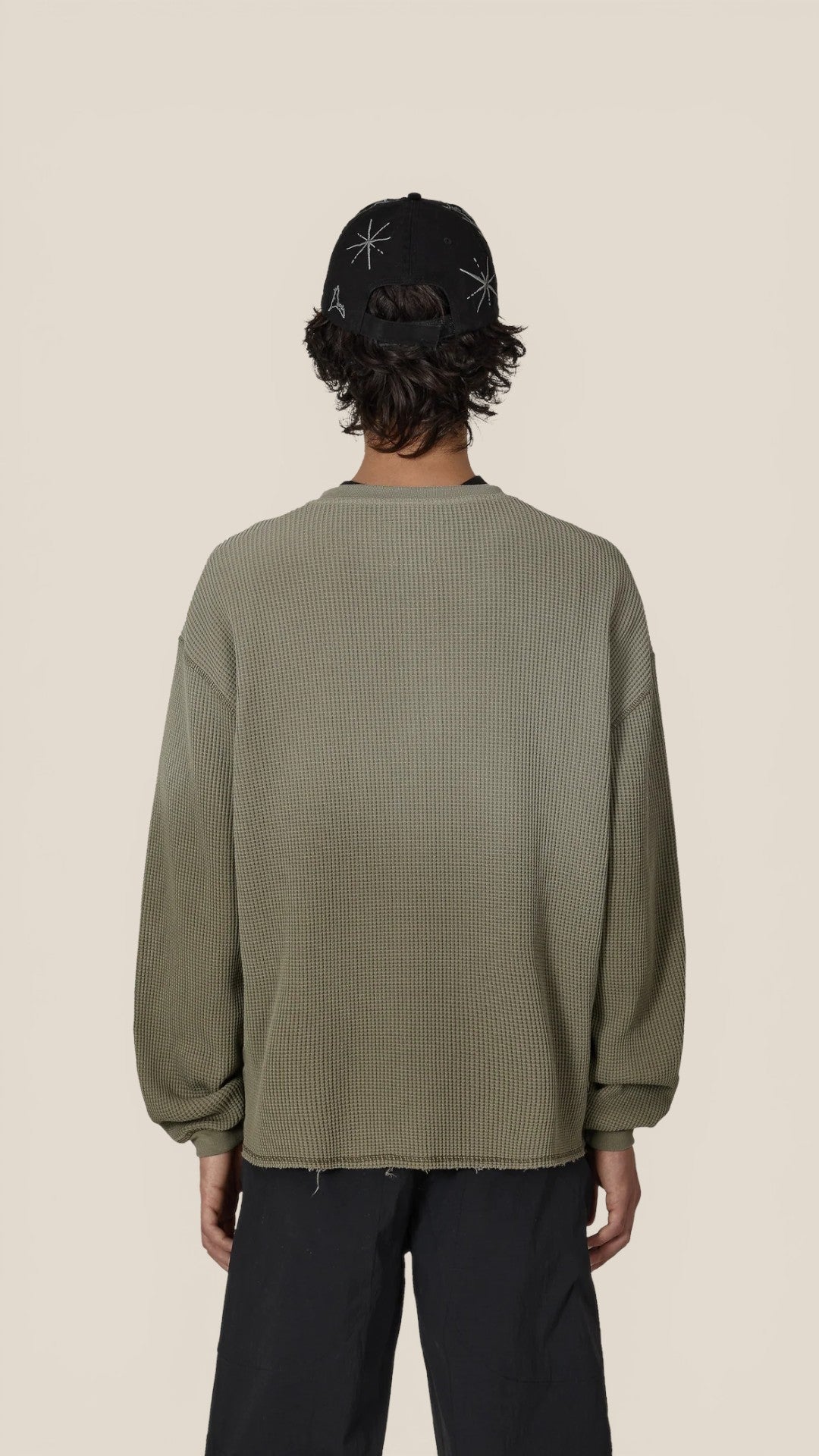 Bee Sun Faded organic Waffle Serafino Long Sleeve