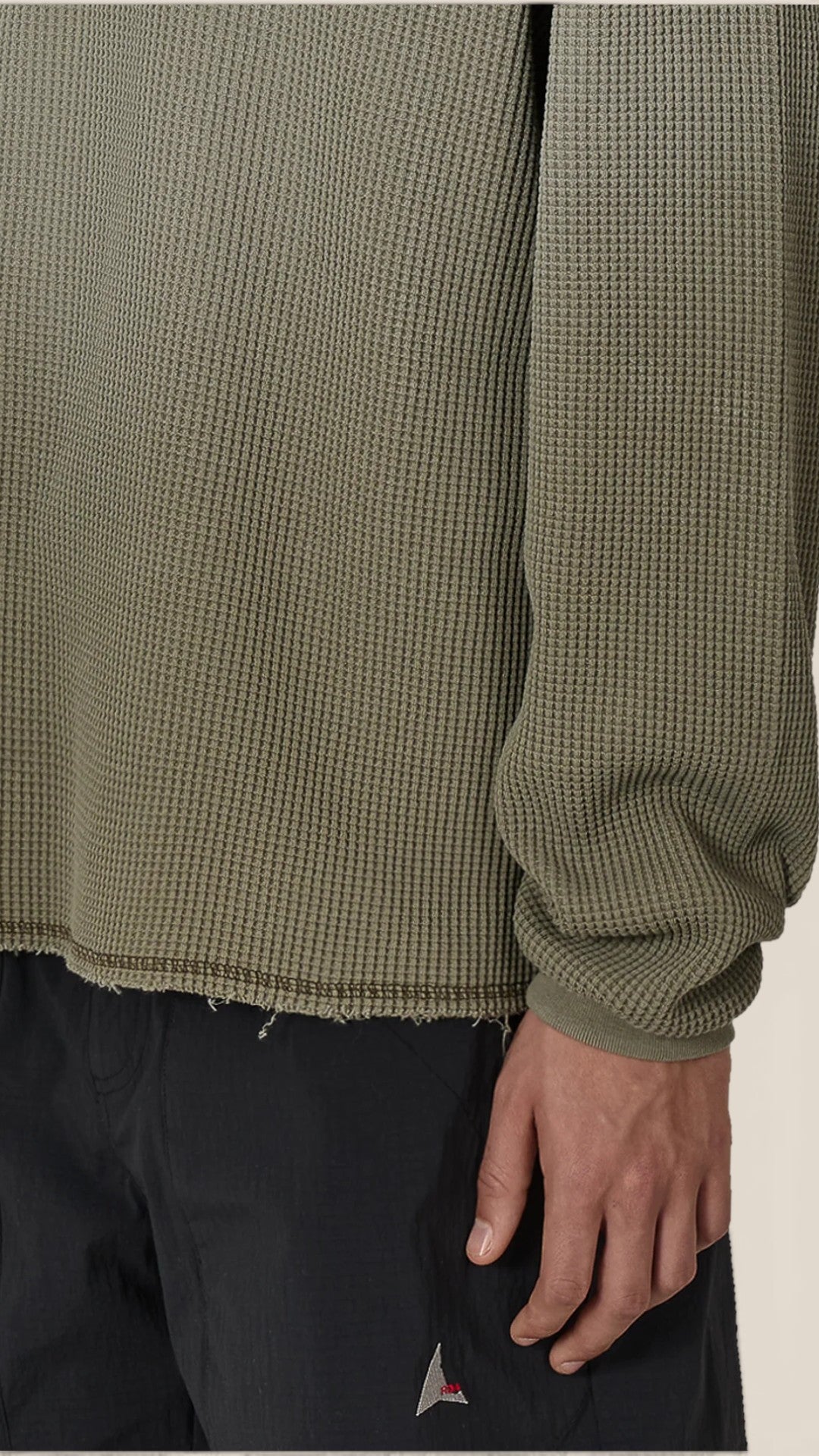 Bee Sun Faded organic Waffle Serafino Long Sleeve