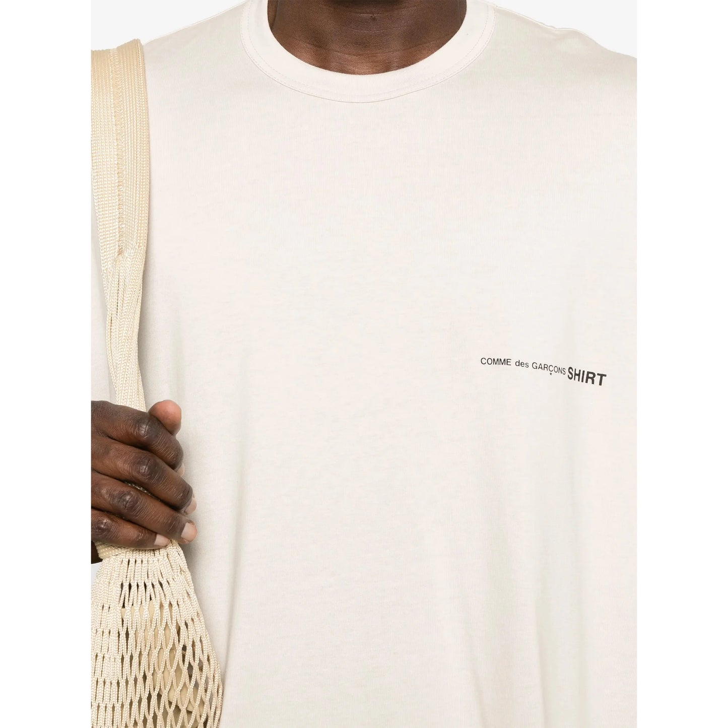 Logo Mens Shirt Knit Beige