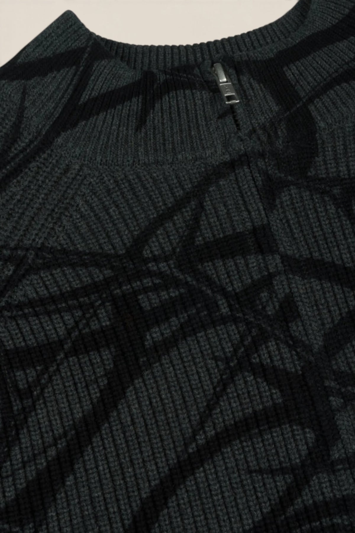 Patta Ribbed Knitted Cardigan Grey Pinstripe