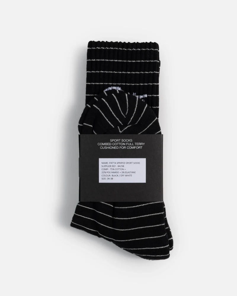Patta Striped Socks Black Iris