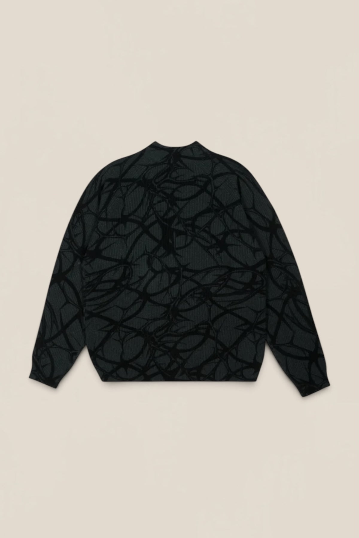 Patta Ribbed Knitted Cardigan Grey Pinstripe