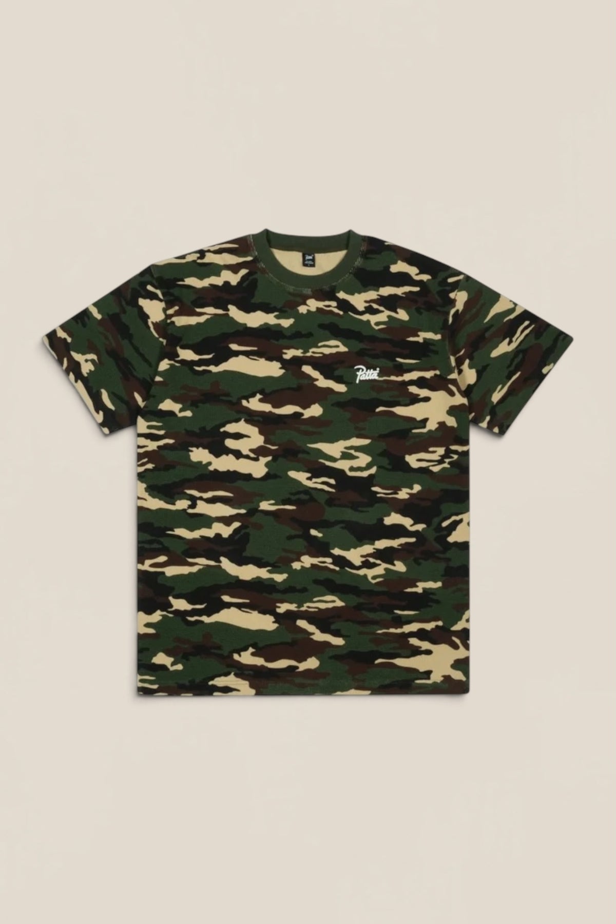 Patta Waffle Script Logo T-Shirt Woodland Camo