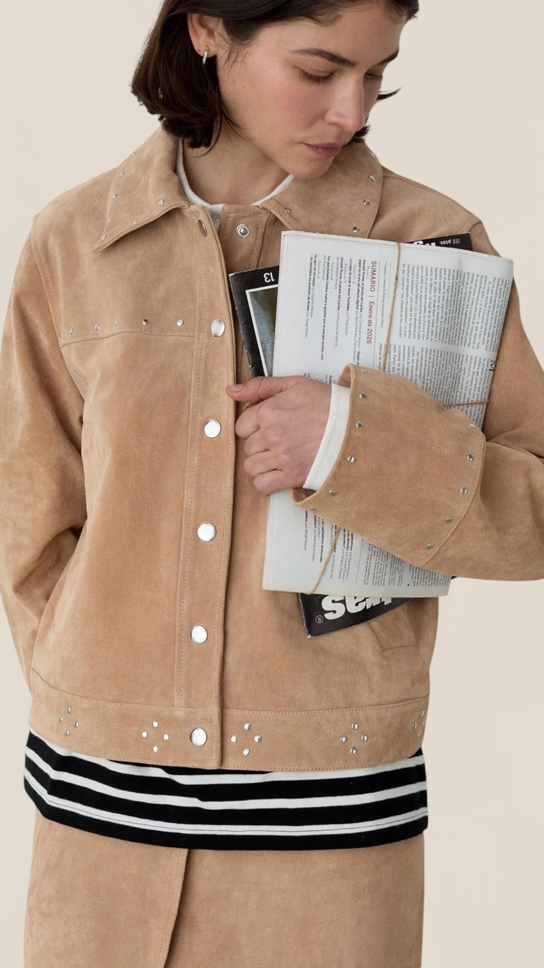 Luana Real Suede Taupe Jacket
