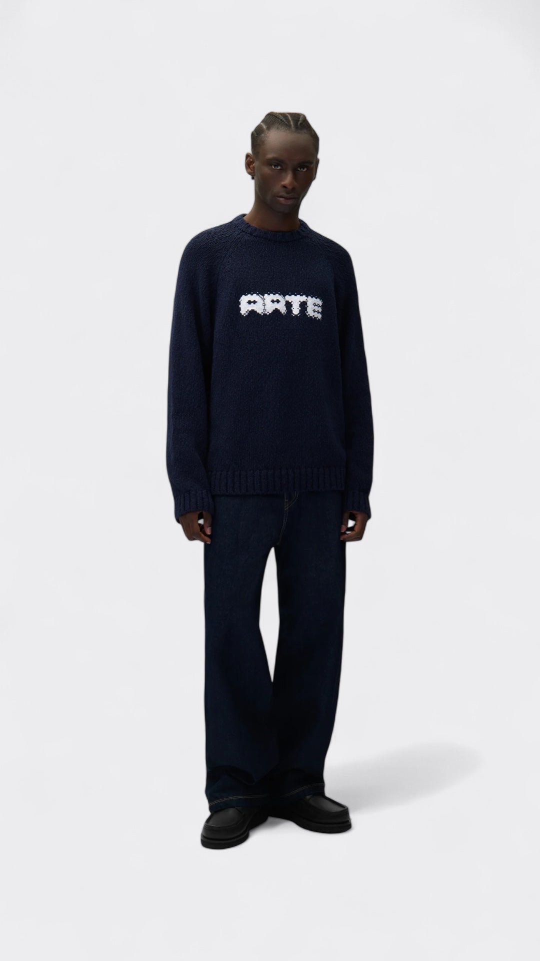Pixel Front Knit Navy