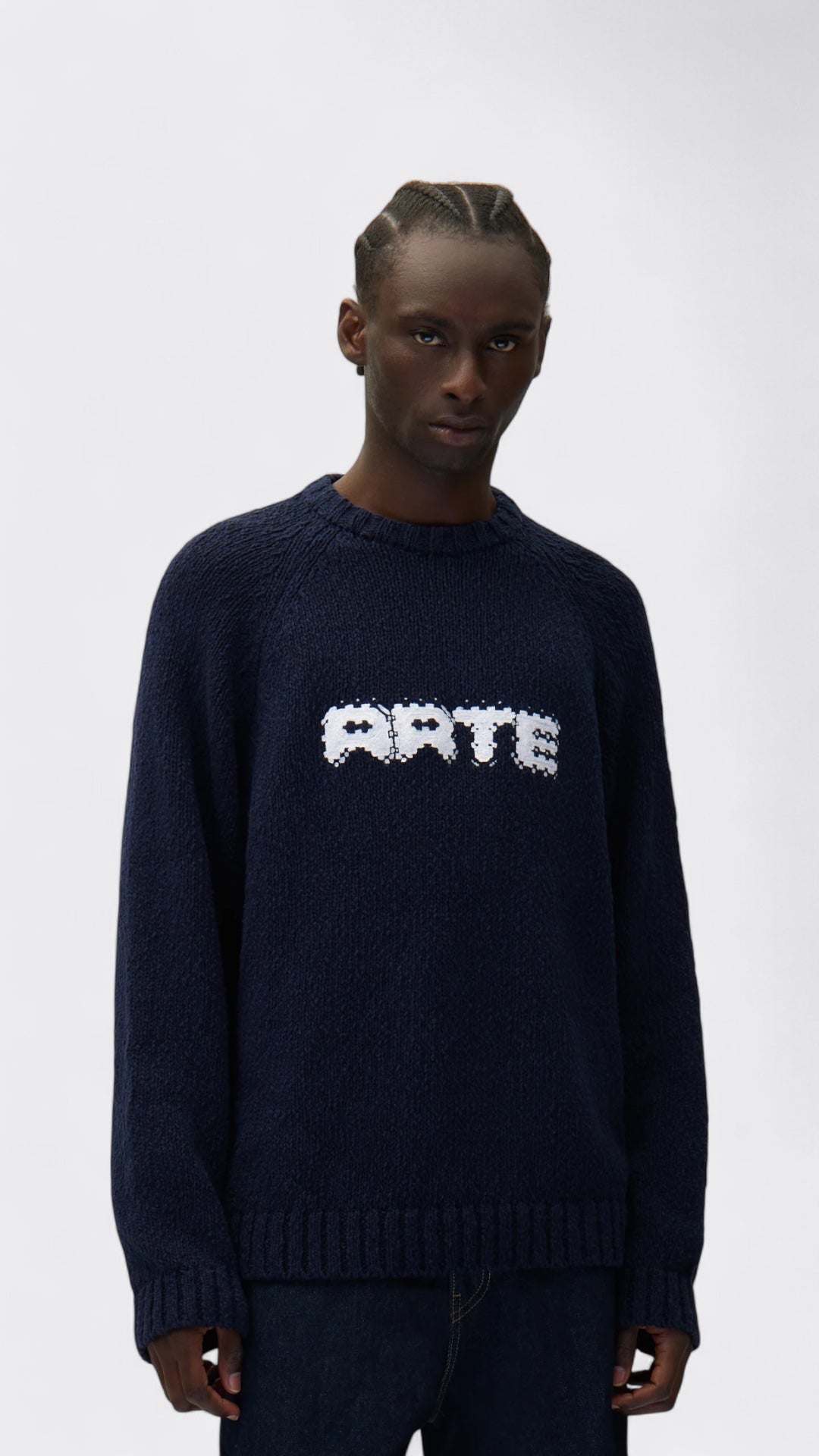 Pixel Front Knit Navy