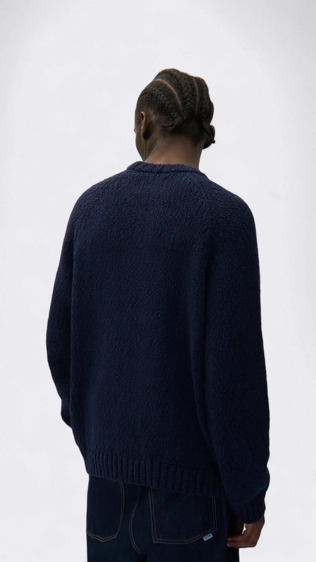 Pixel Front Knit Navy