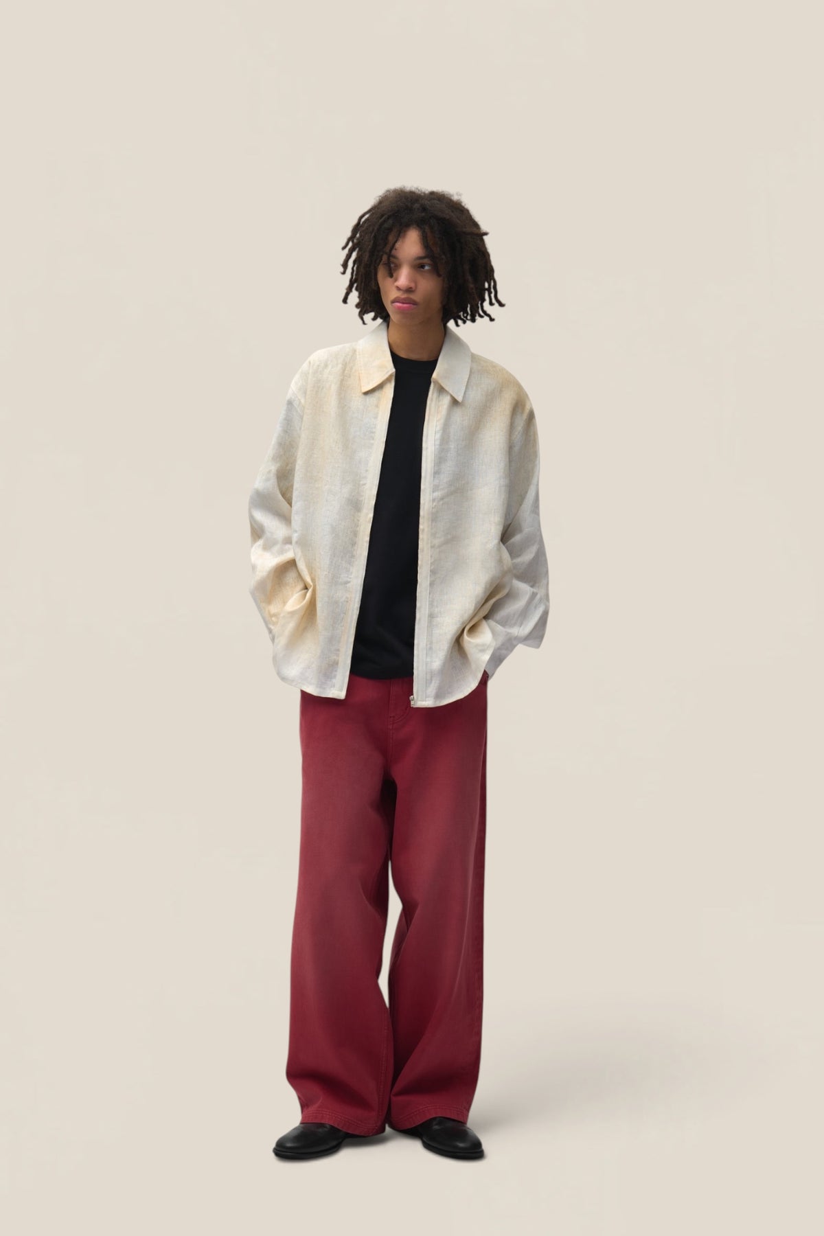 Dusty Linen Zip Shirt