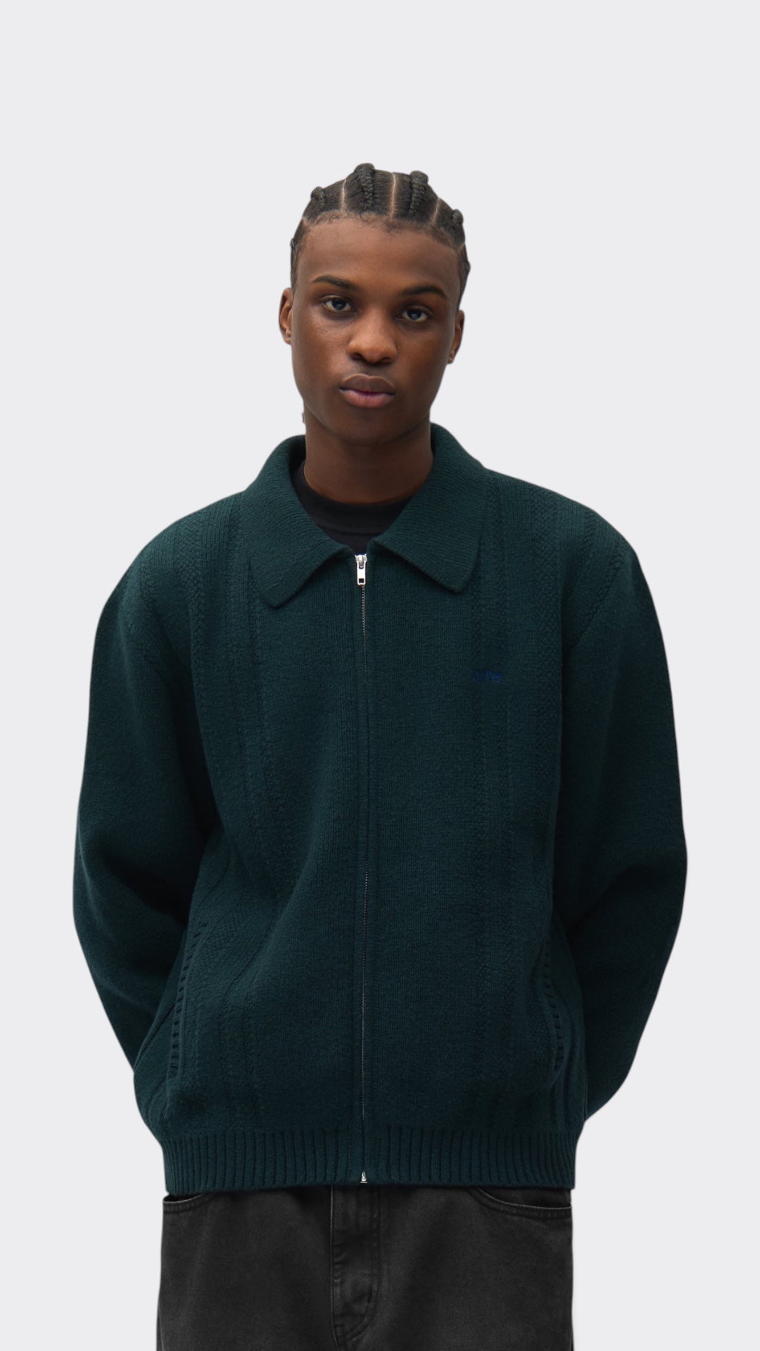Cable Knit Zip Cardigan