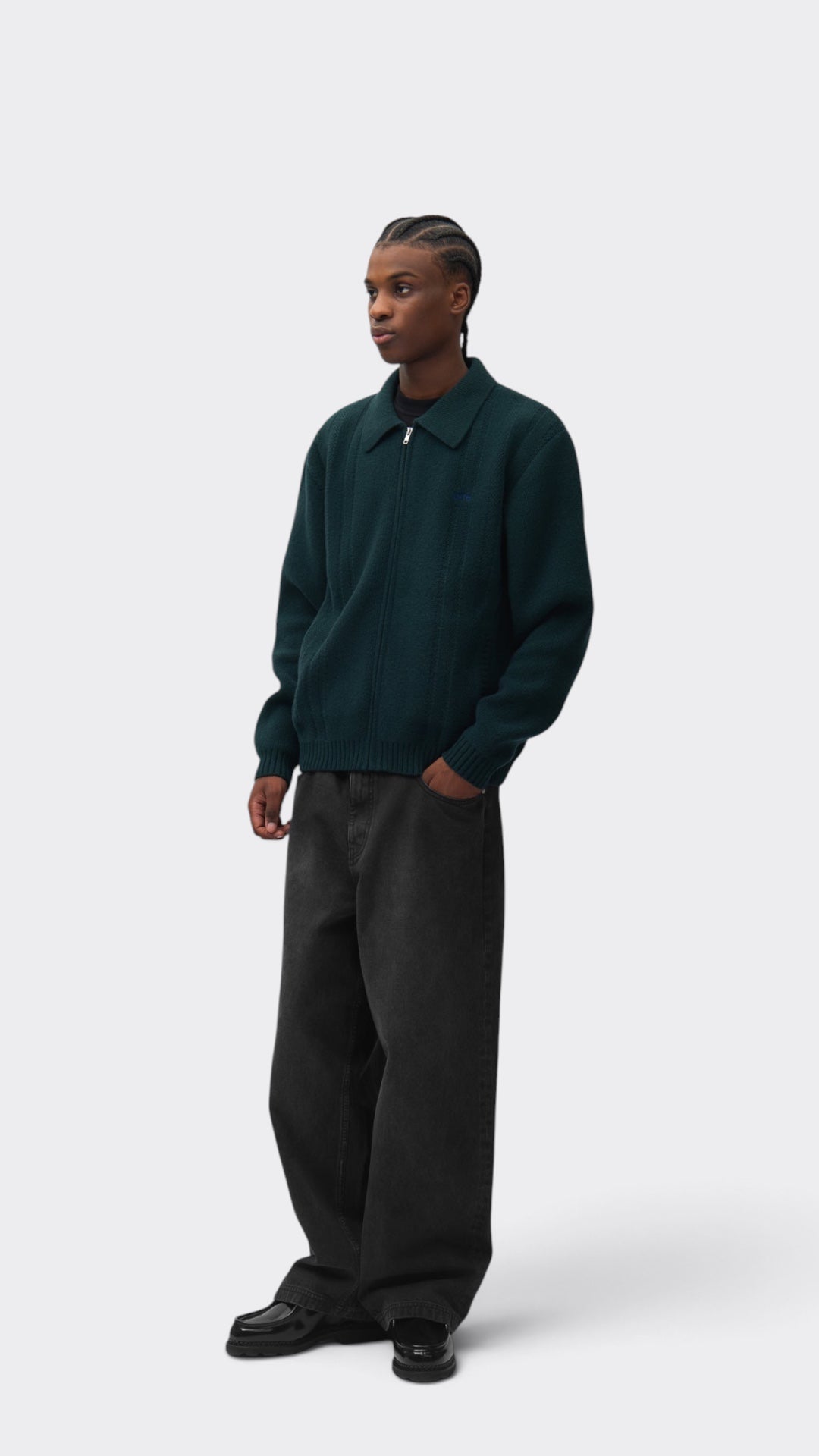 Cable Knit Zip Cardigan