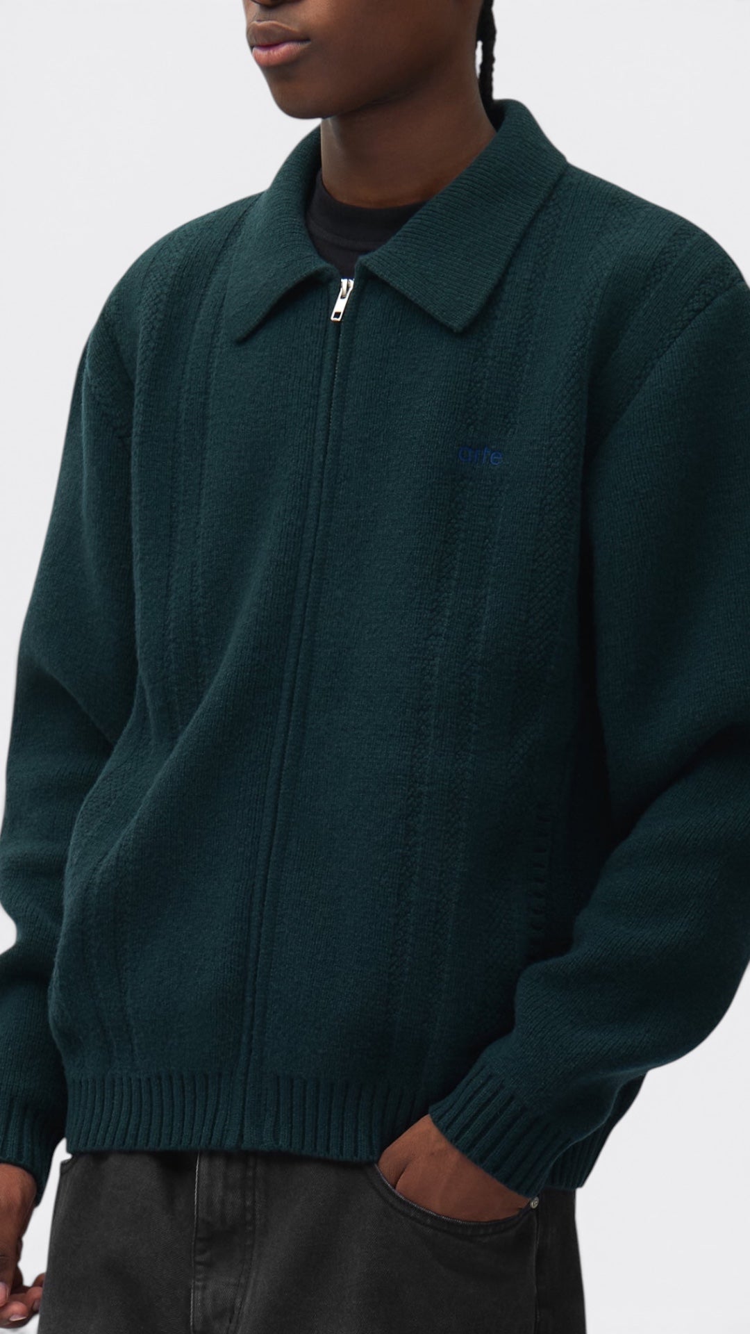 Cable Knit Zip Cardigan