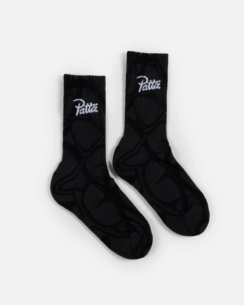 Patta Thorns Socks Grey Pinstripe