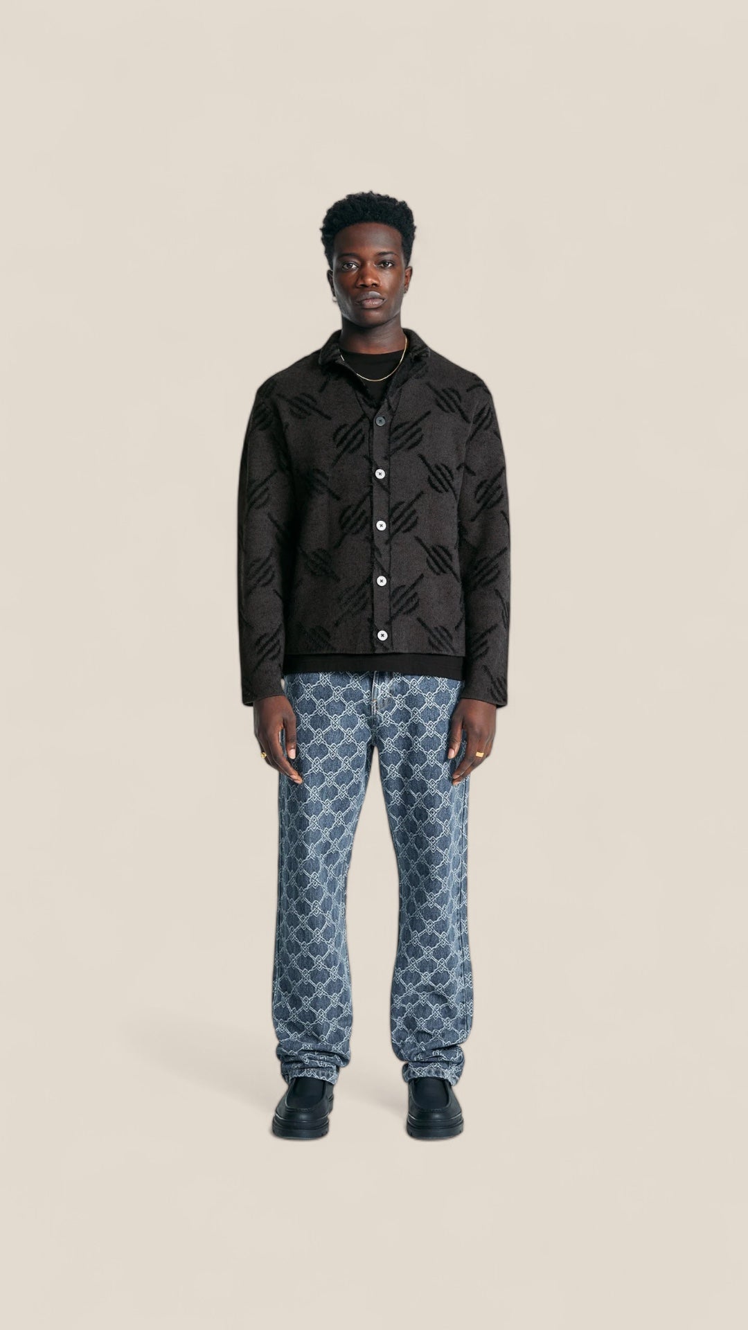 Kirabo Monogram Knit Cardigan