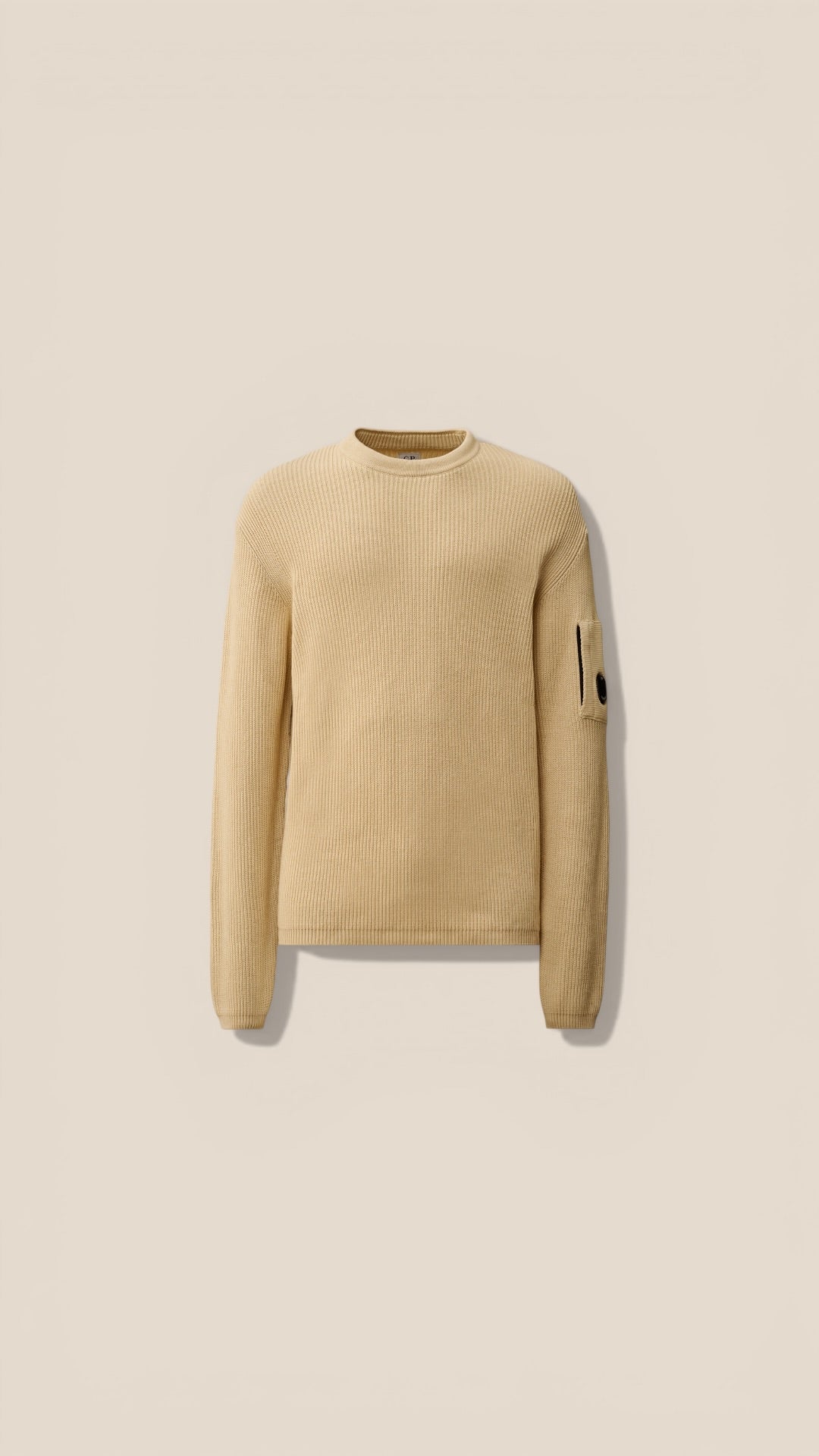 Cotton Sea Island Ribs Crewneck Lens Sweater