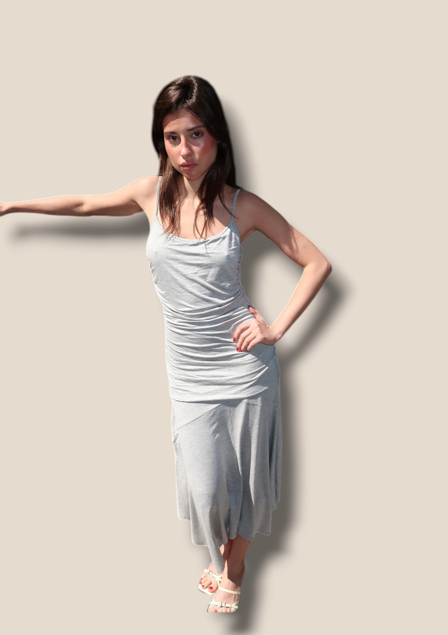 Luma Grey Midi Dress