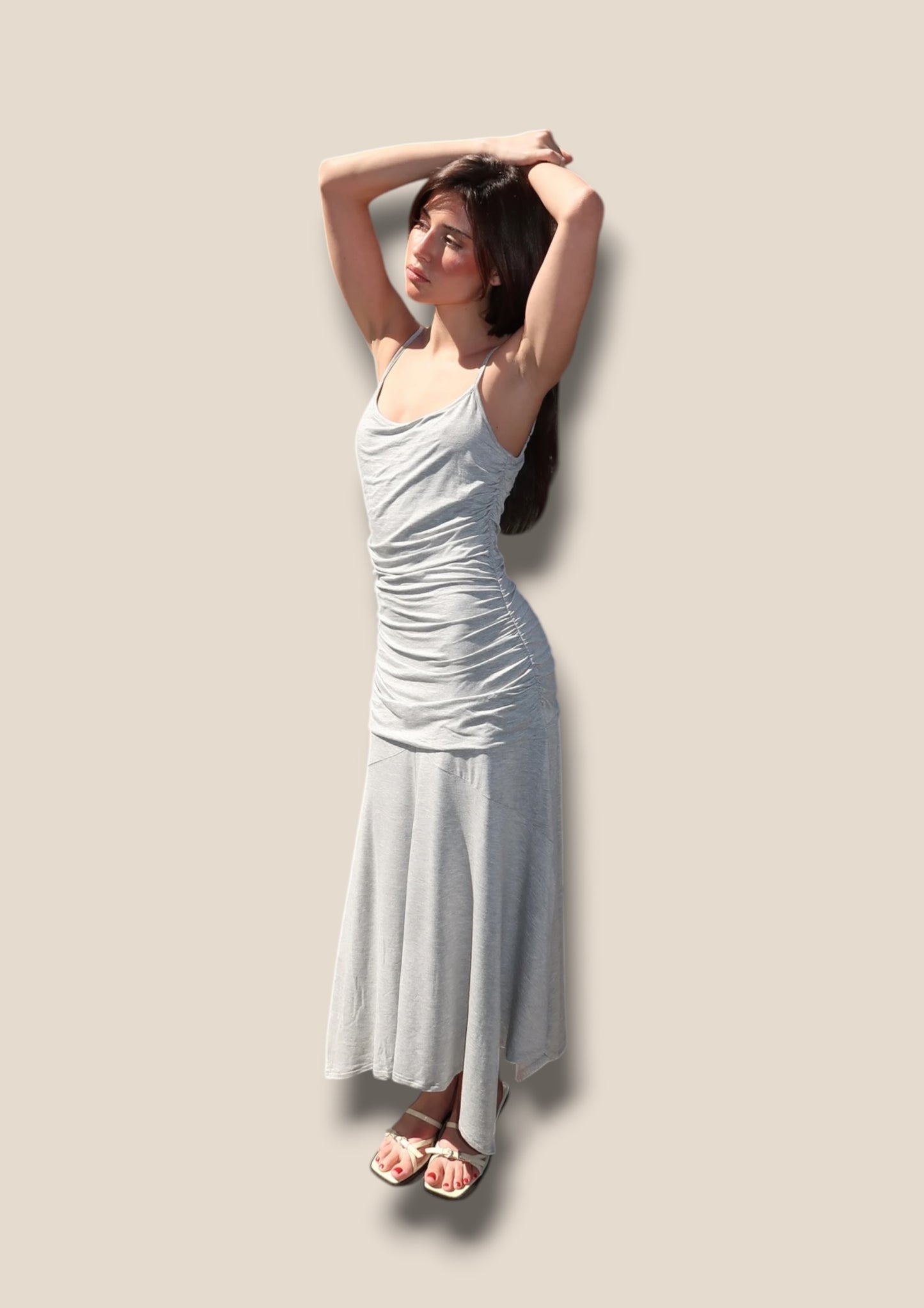 Luma Grey Midi Dress