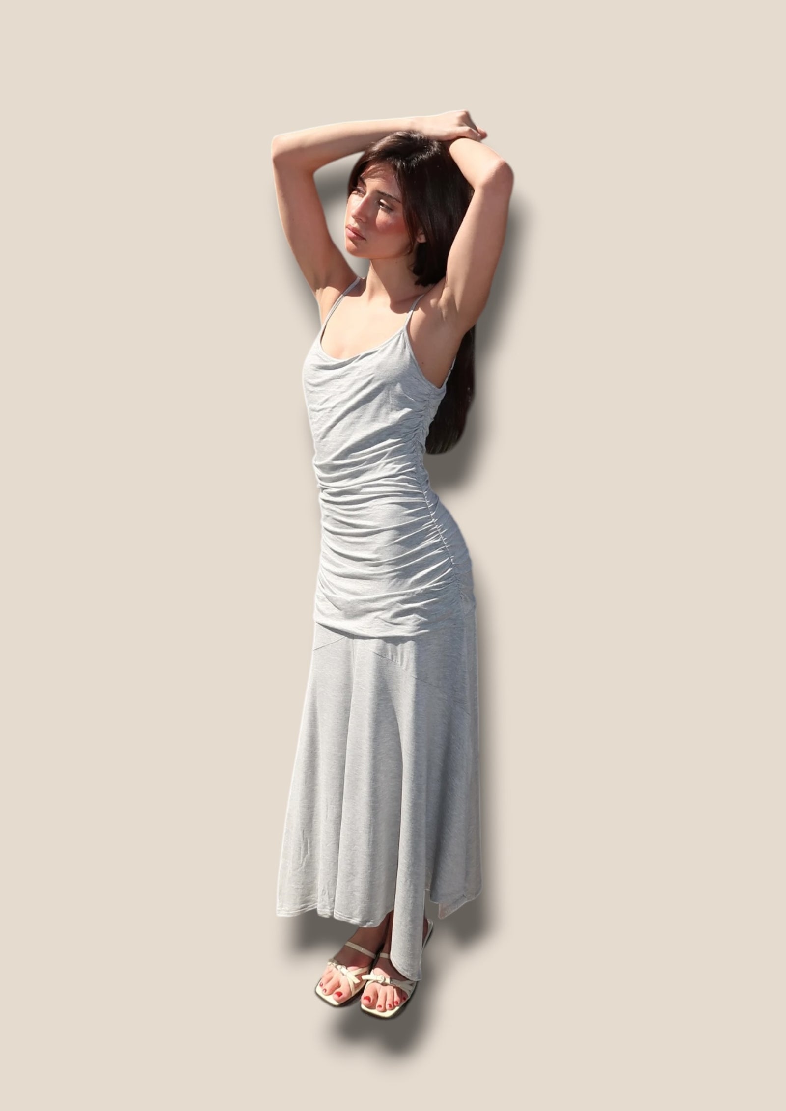 Luma Grey Midi Dress