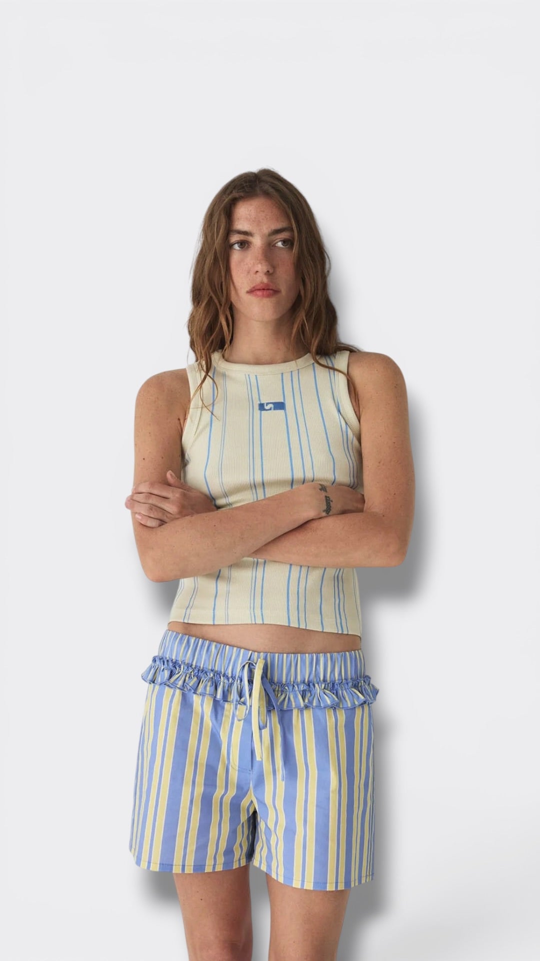 Caos Blue Poplin Boxer Pants