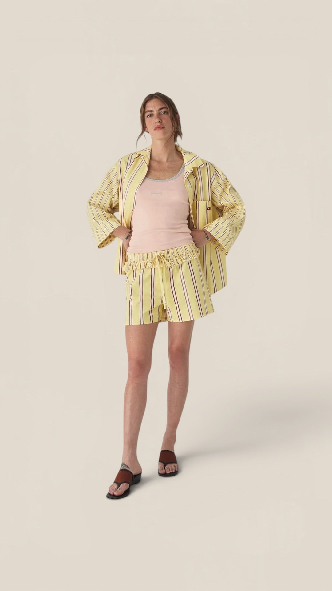 Caos Striped Poplin Boxer Pants