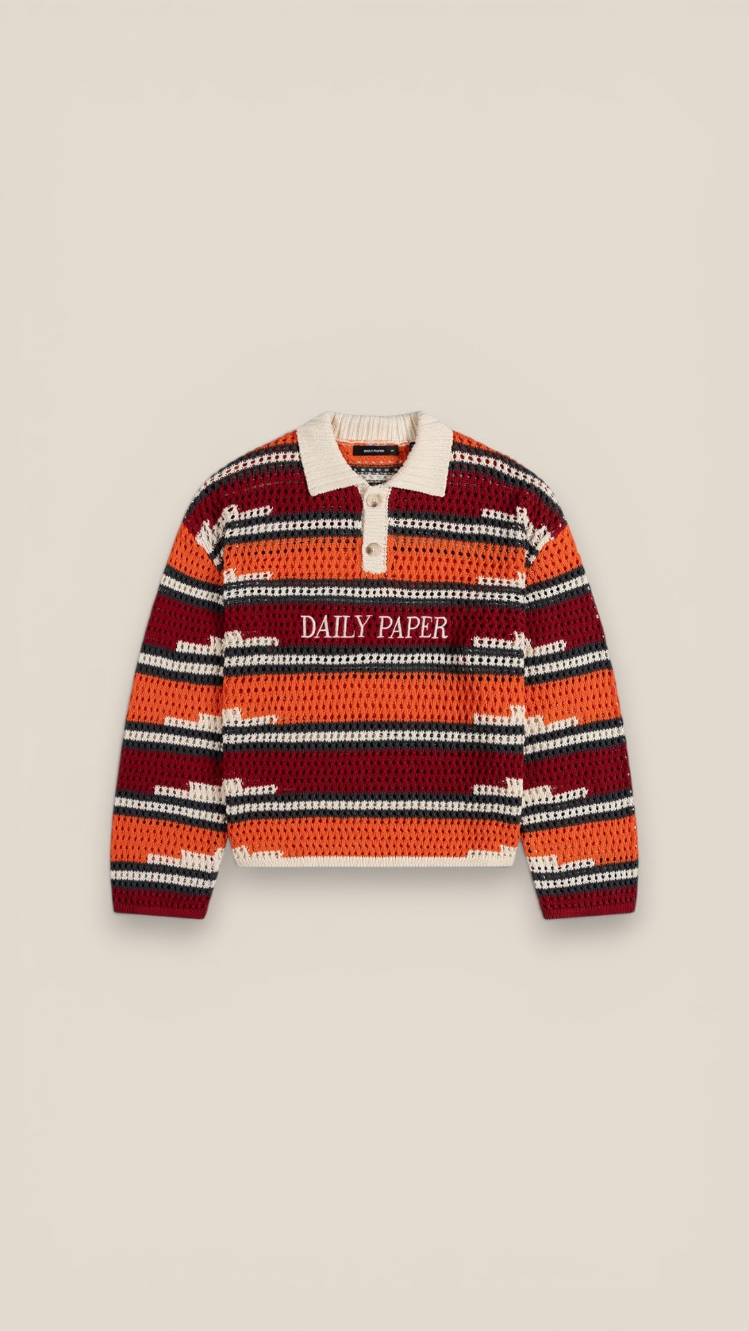 Kente Stripe Knit Polo