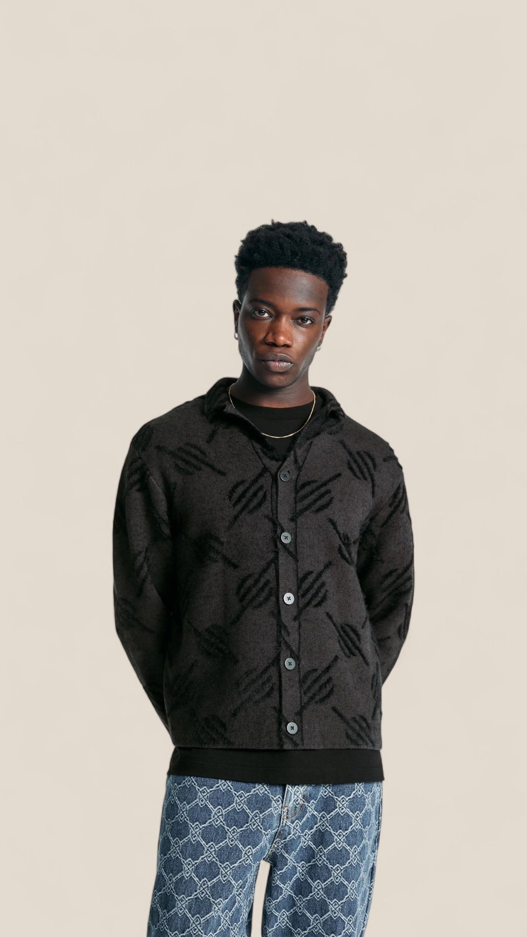 Kirabo Monogram Knit Cardigan