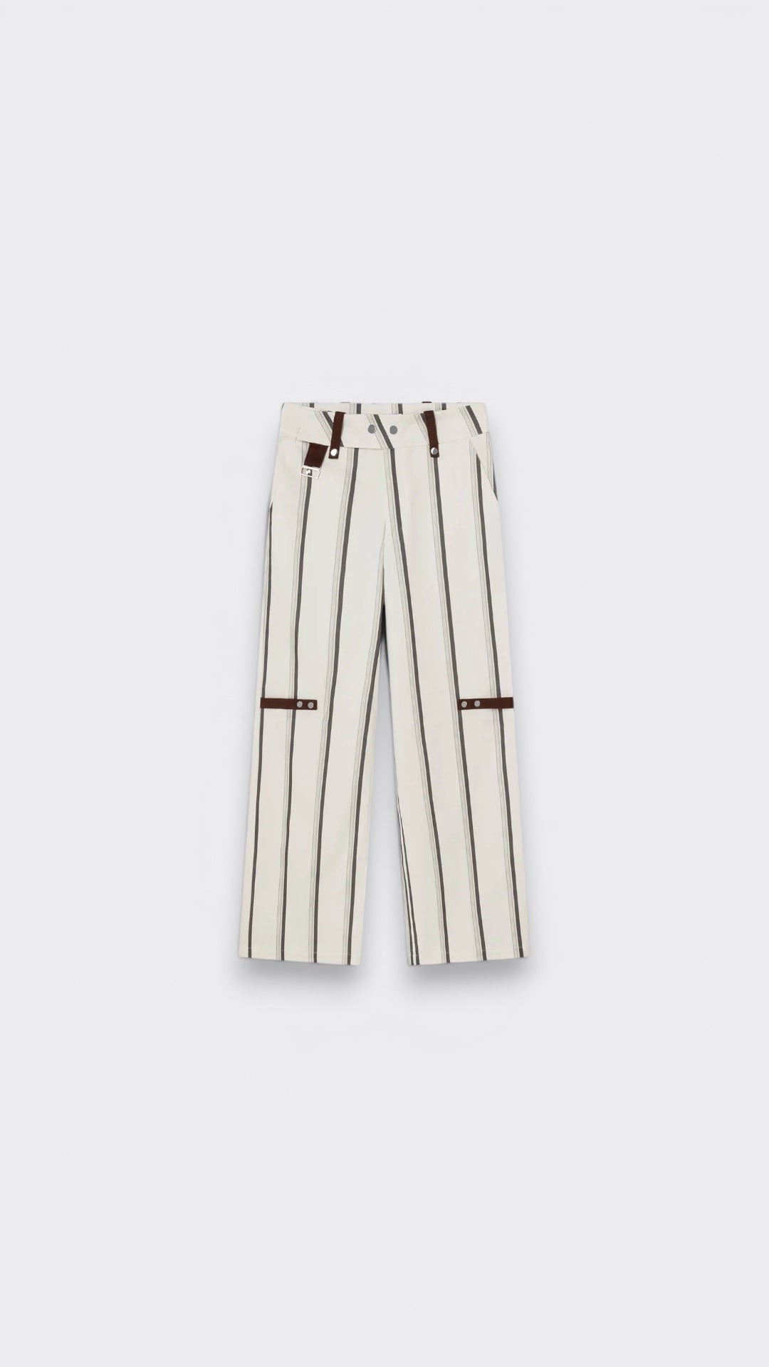 Velia White Striped Pants