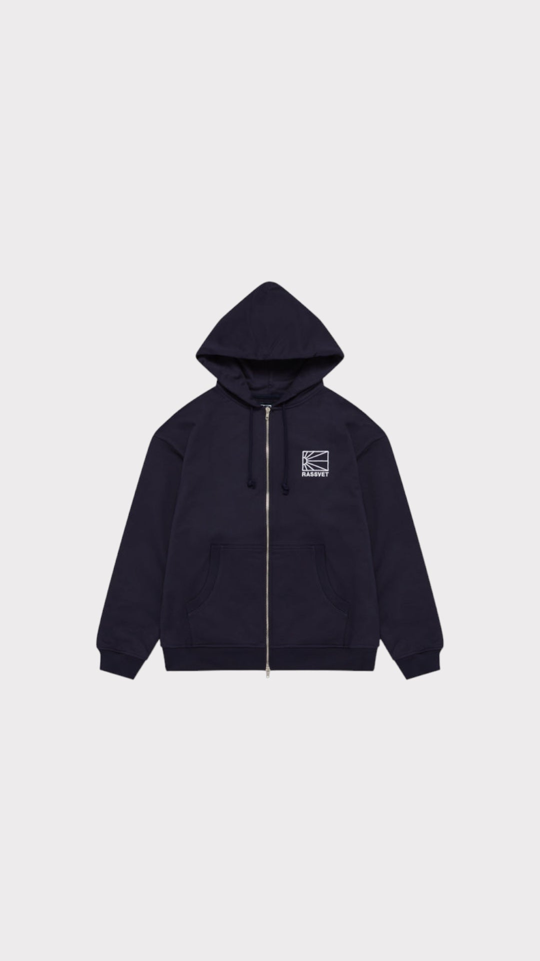 Logo Zipped Hoodie Navy