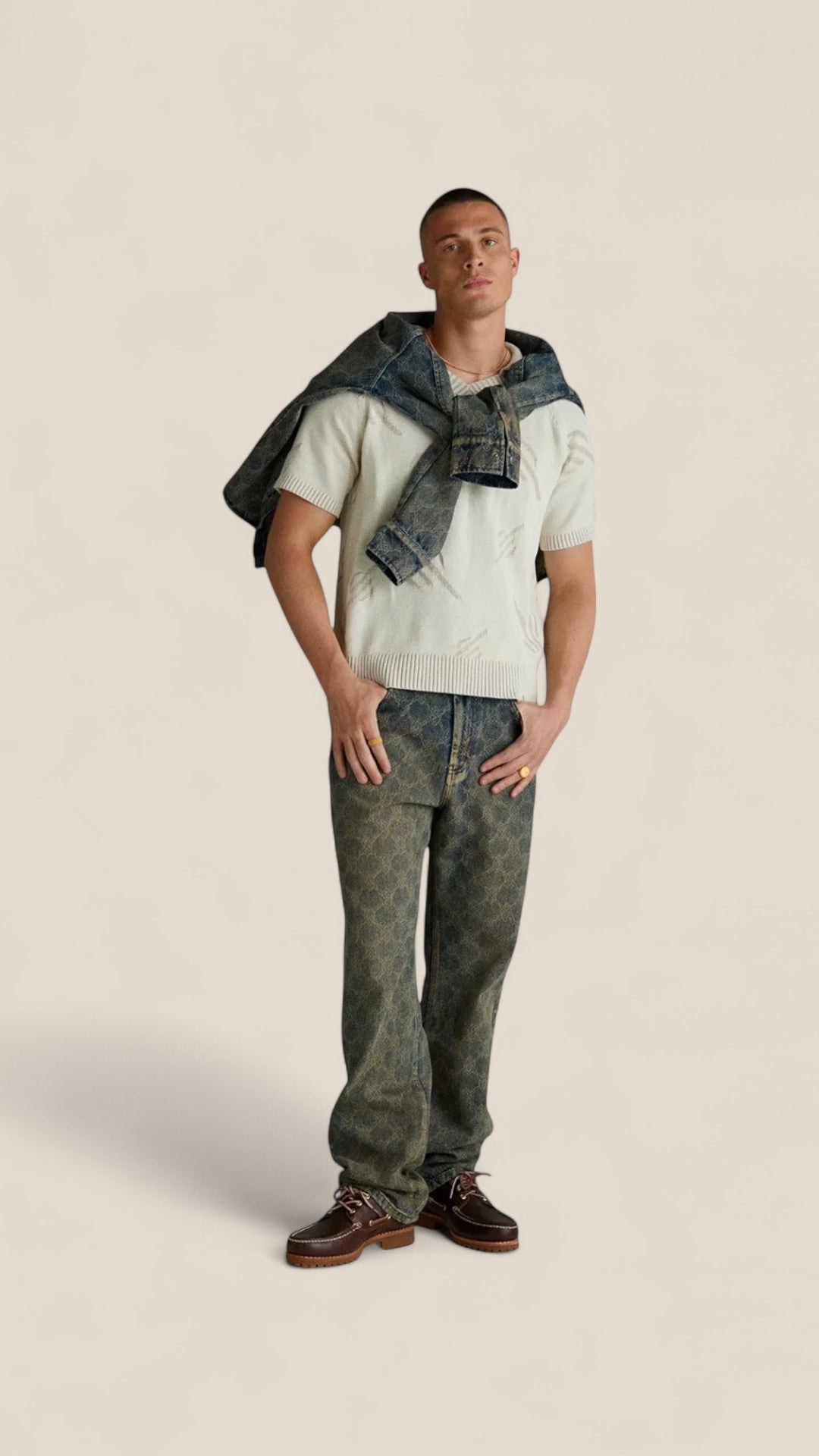 Gardenia Monogram Knit Polo